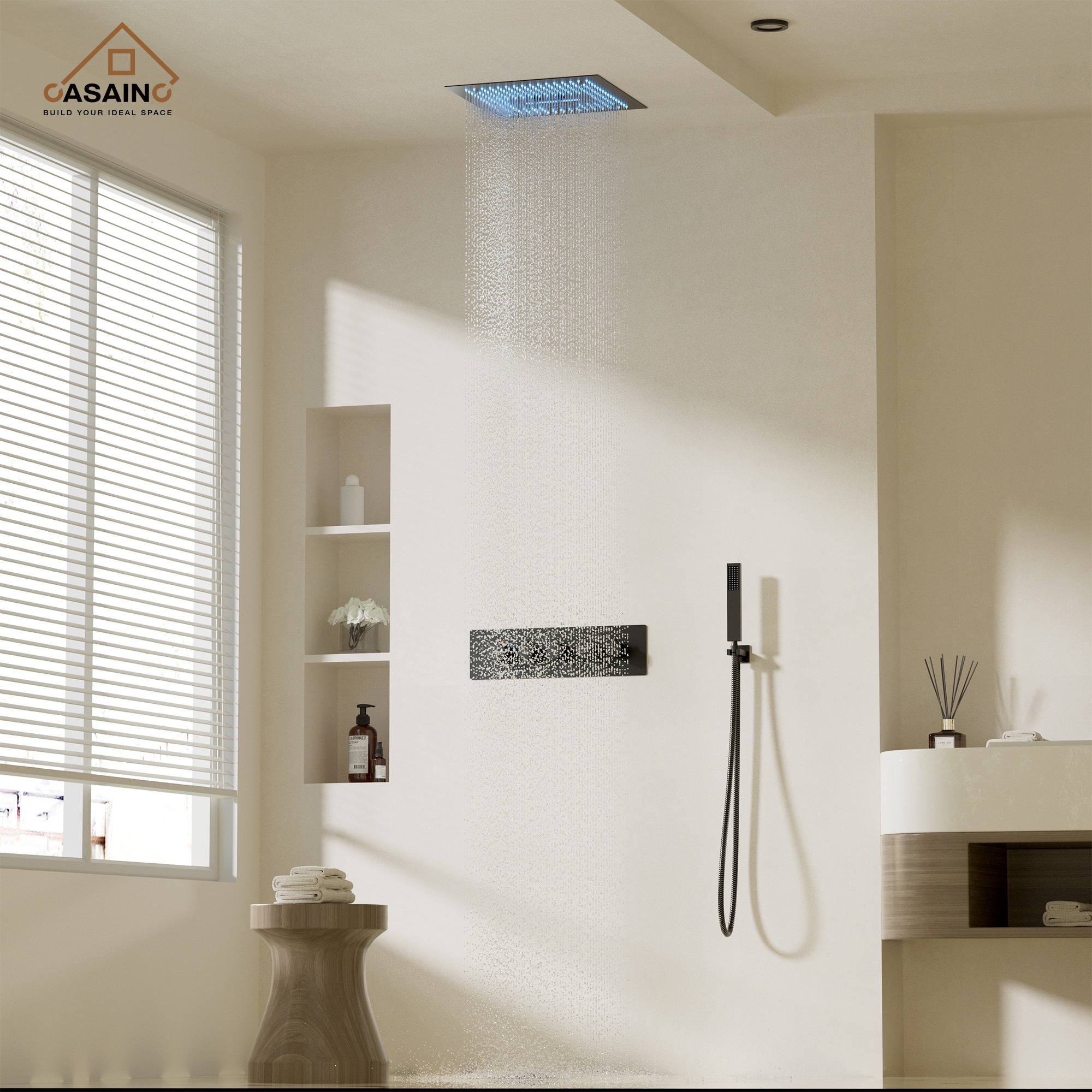 CASAINC CS6837-16MB Showerhead-Bar-Panels - View #3