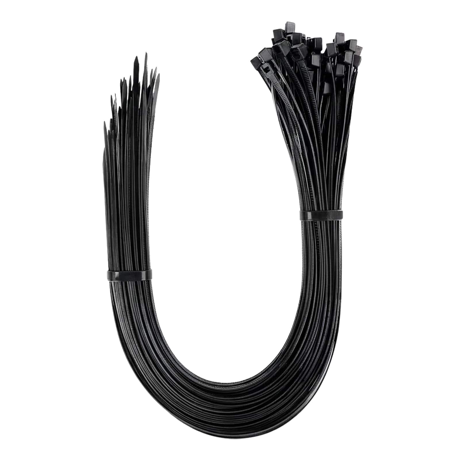 Etokfoks 100 Pack 18 Inch Black UV Resistant Cable Ties 60lb Tensile Strength for Indoor and Outdoor Use #EFT1020Z19