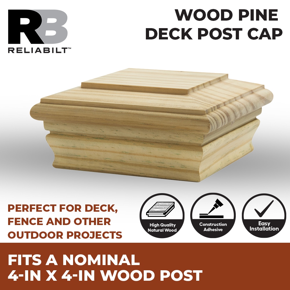 RELIABILT 4-in x 4-in Wood Pine Deck Post Cap