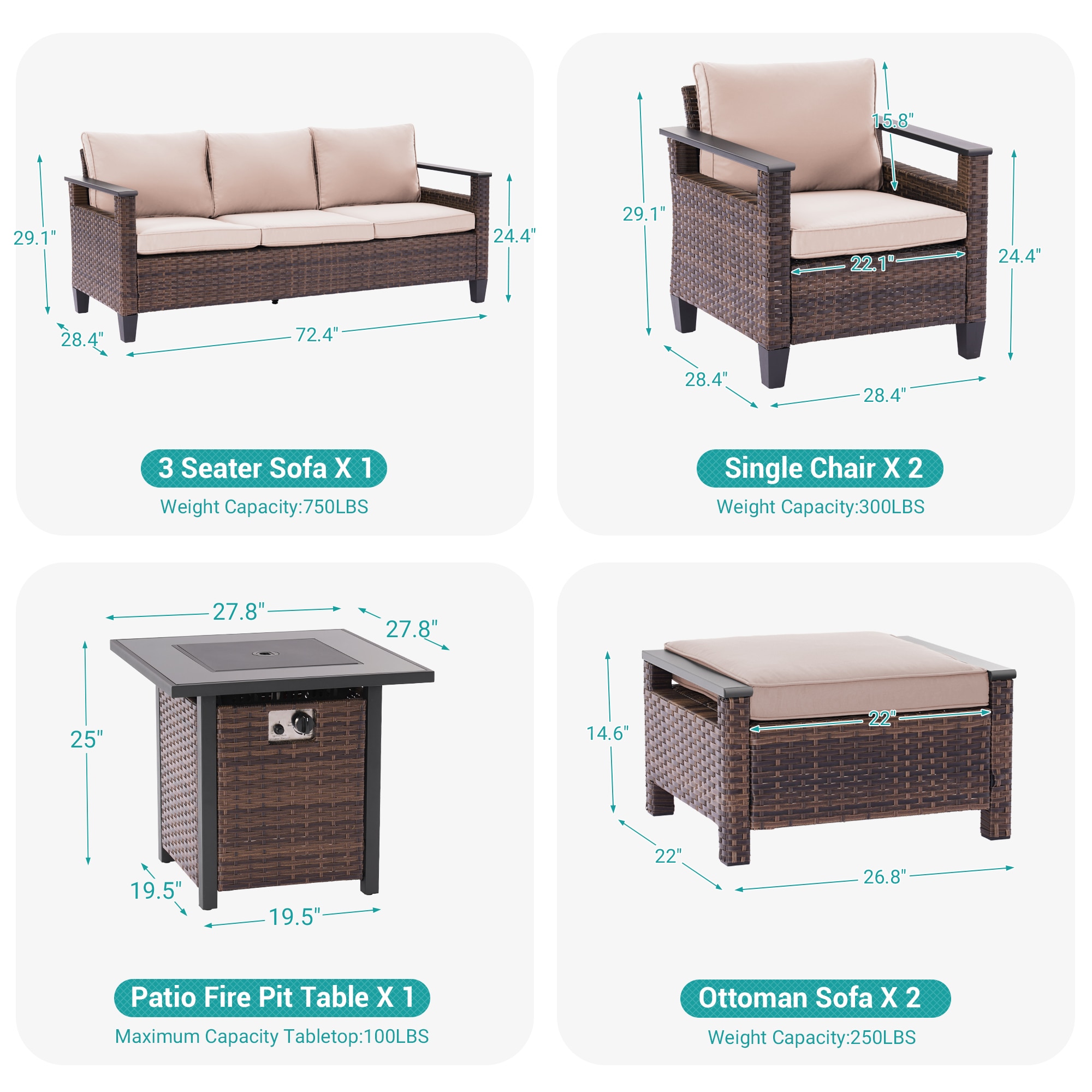 ACEGOSES LW-126BSD-T4 Patio-Conversation-Sets - View #3