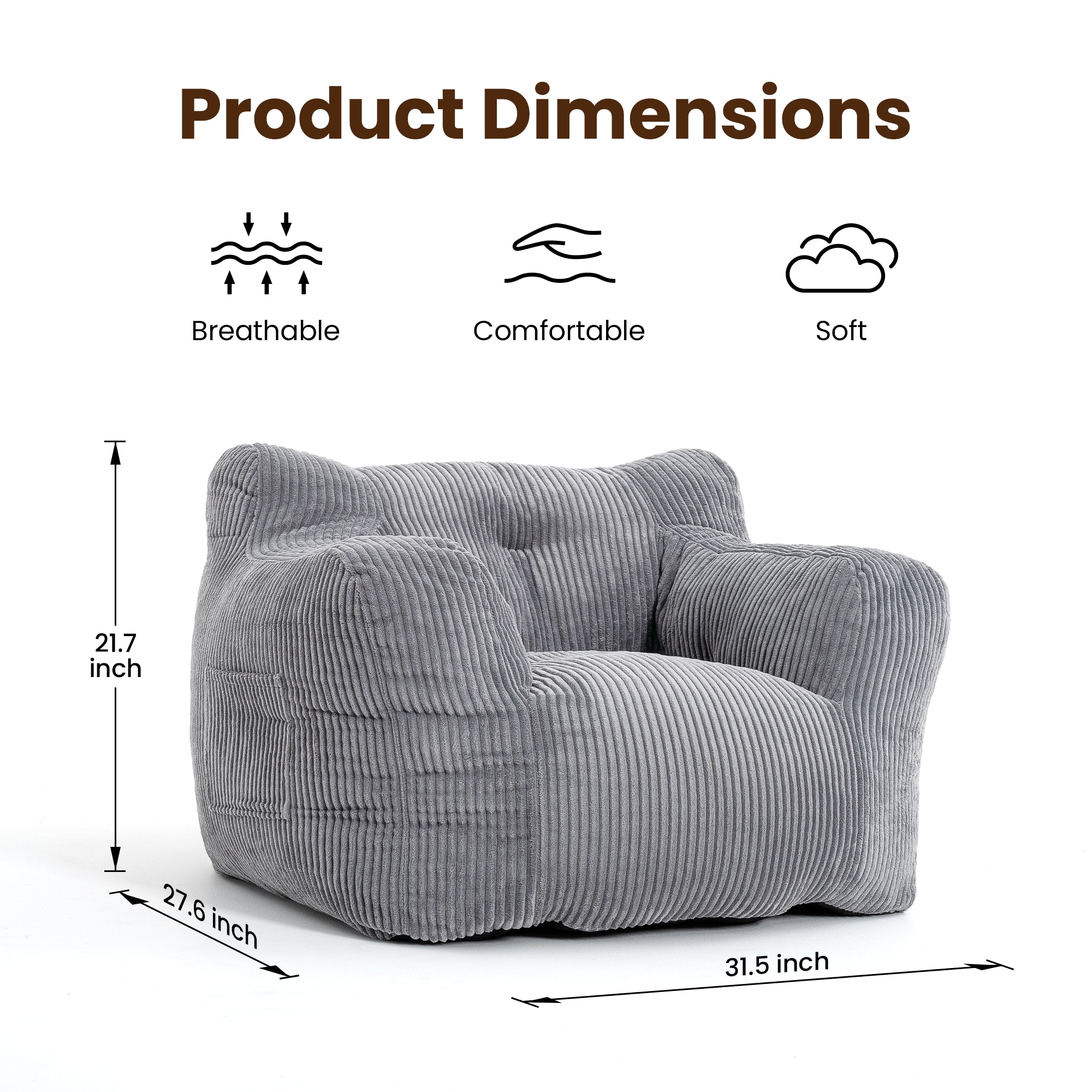 PamaPic BBC-G-ML1 Bean-Bag-Chairs - View #7