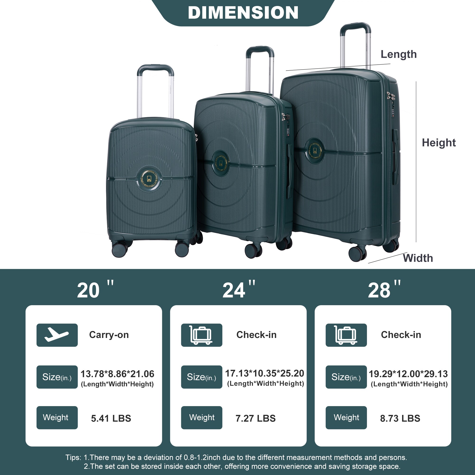 LOVMOR SF-H-W284P197039 Luggage-And-Luggage-Sets - View #2