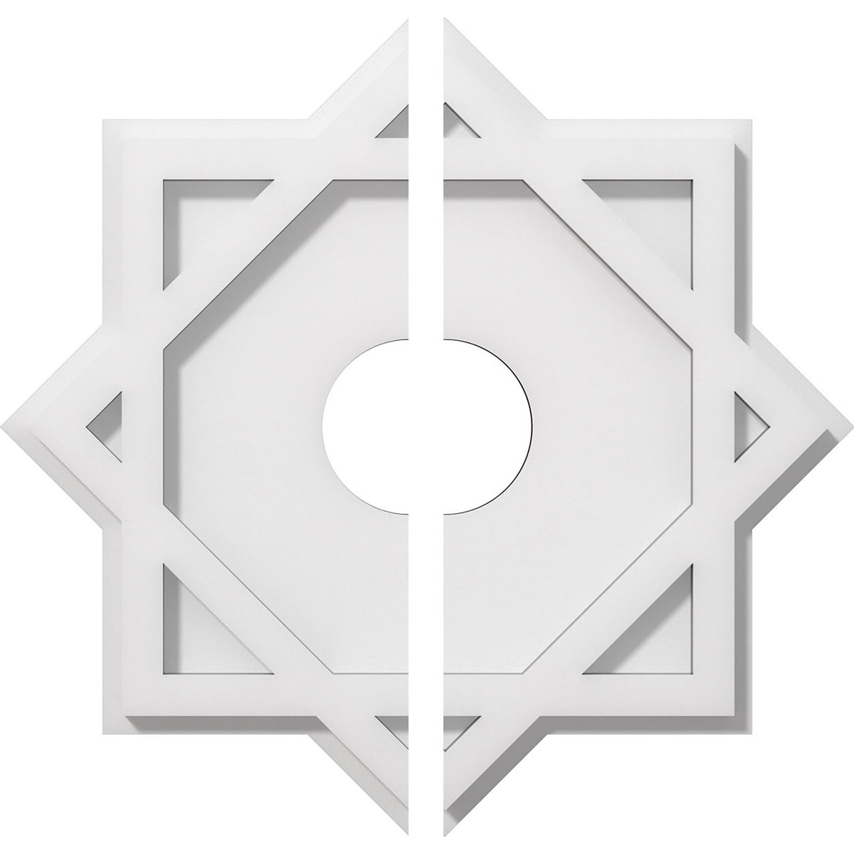 Ekena Millwork CMP14AL2-03000 Axel 14-Inches W x 14-Inches L Contemporary White PVC Split Ceiling Medallion