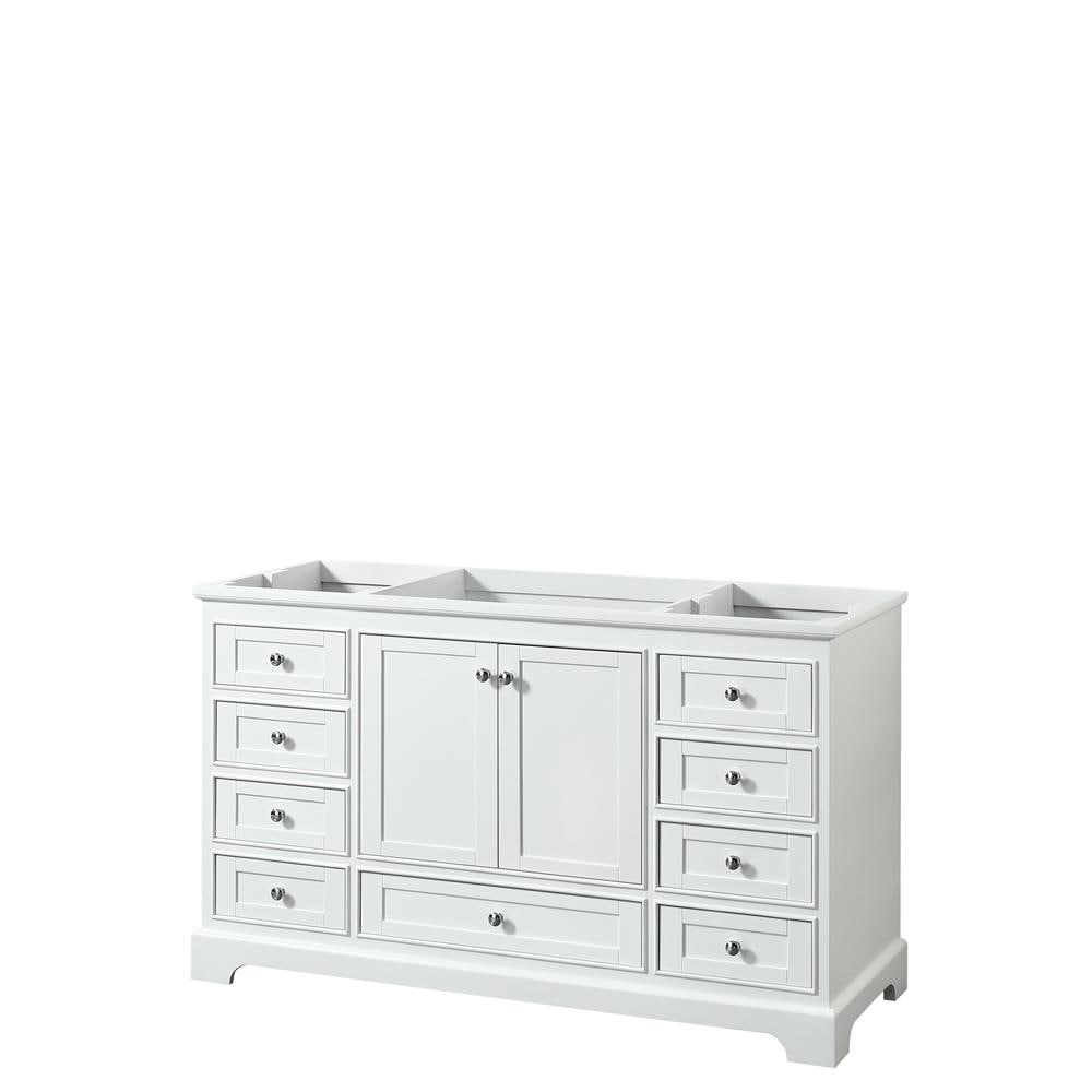 Deborah 59" White Wood Single Bathroom Vanity with Chrome Hardware