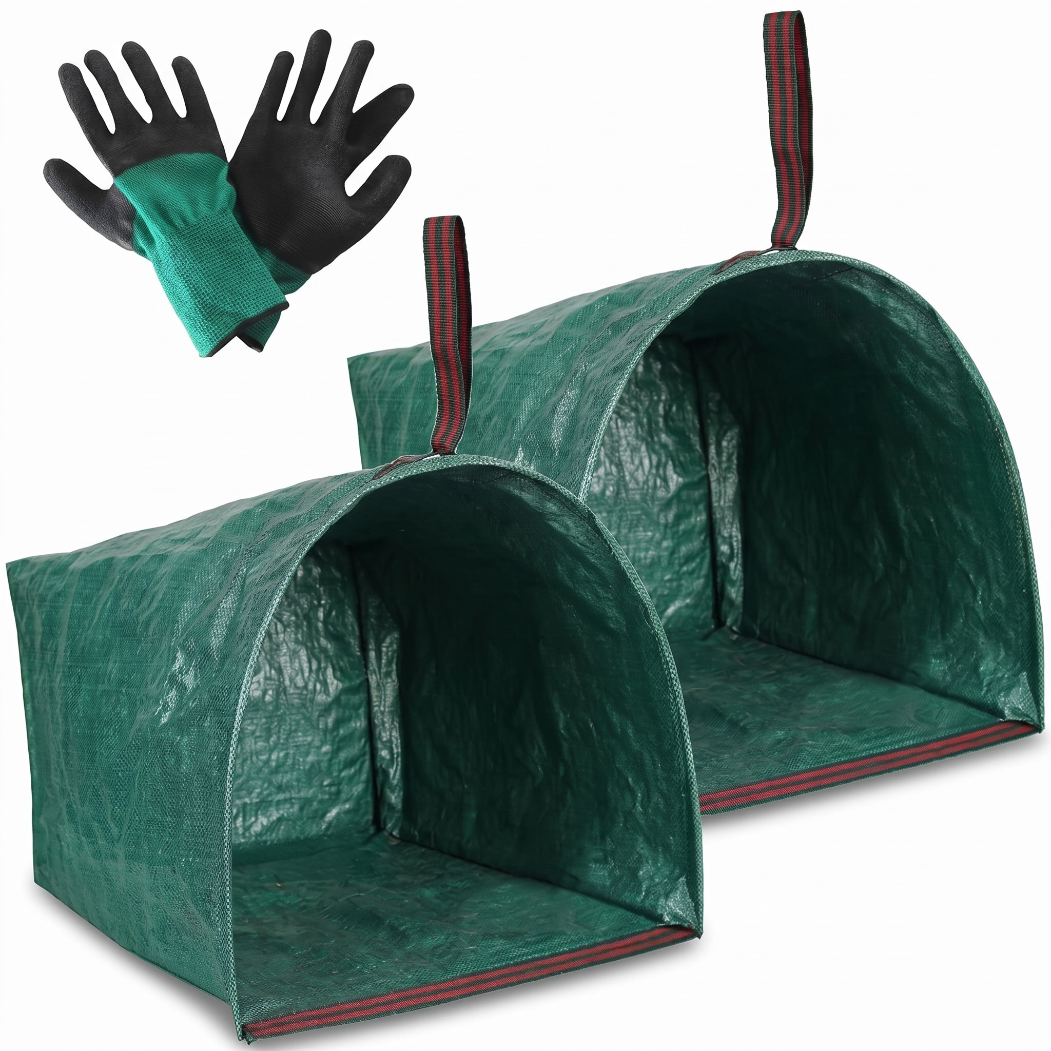 GarveeLife - 53 Gallon Yard Waste Bags 2 Pack Heavy Duty Waterproof PP Collapsible with Gardening...