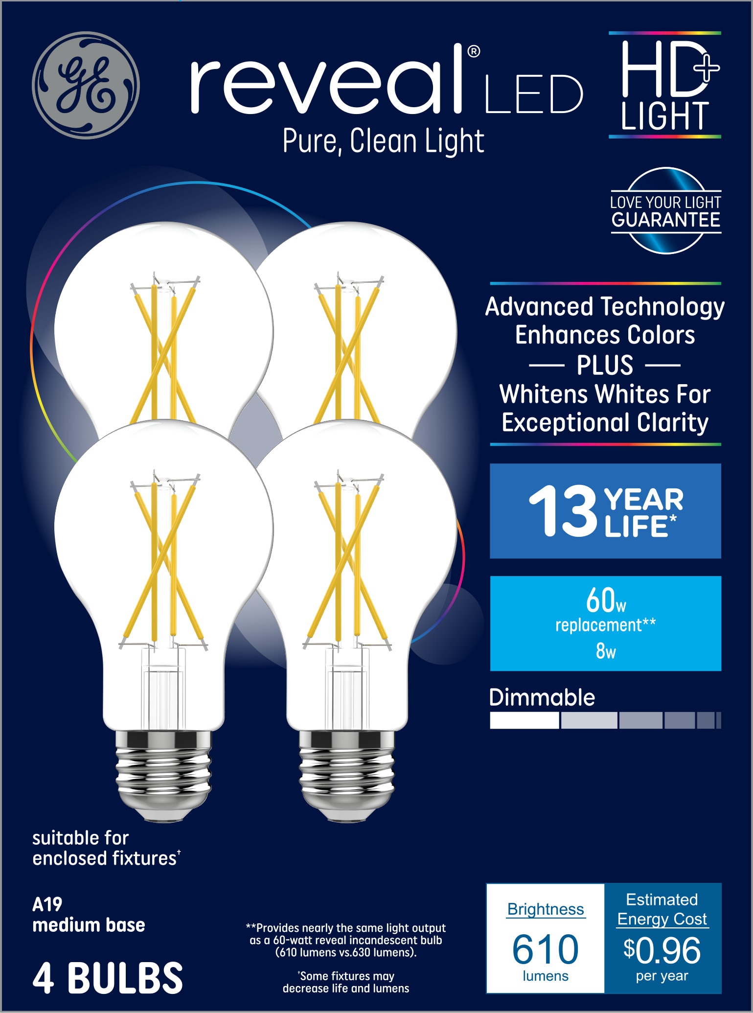 GE LED+ Battery 60-Watt EQ A21 Soft White Medium Base (e-26) LED Light Bulb  in the General Purpose Light Bulbs department at