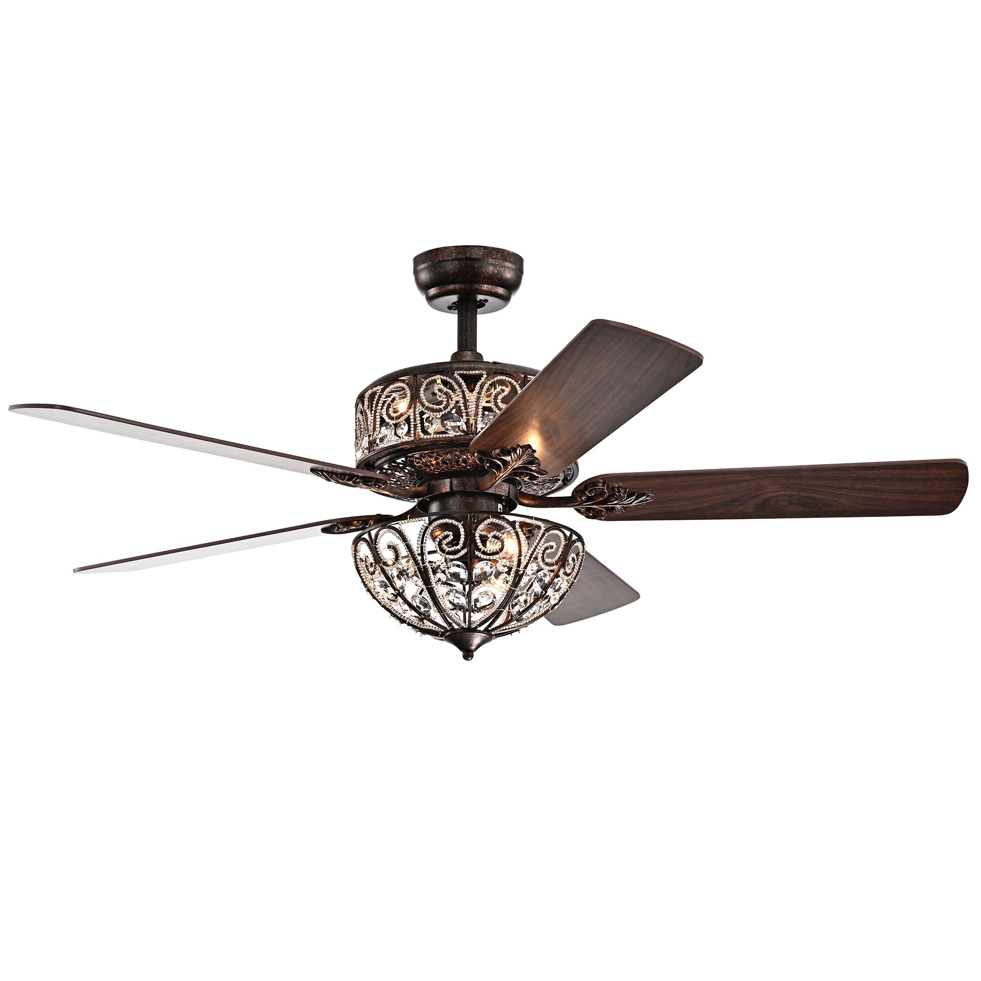 Home Accessories Inc CFL-8423REMO/RB 52-in Rustic bronze with Plywood Blades Ceiling Fan With Light - Remote Included ( 5 -Blade )