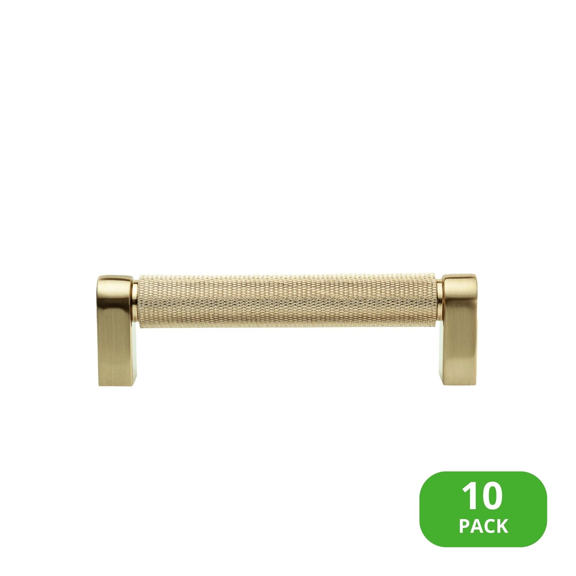 Kent Satin Brass 4" Knurled Bar Pull Multipack