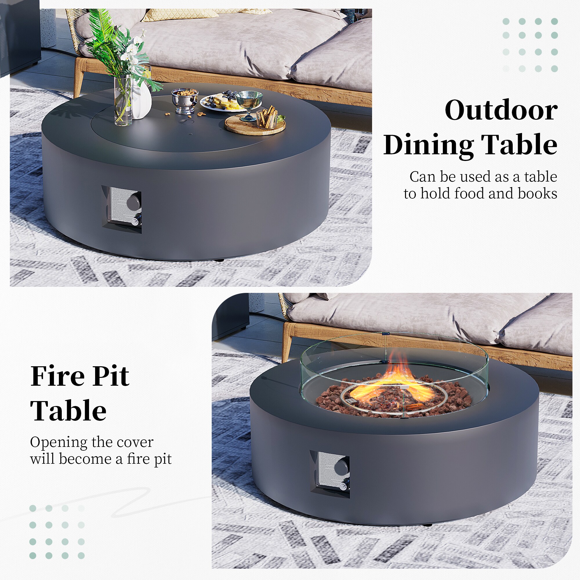 Patio Watcher 42TP-GREY-DK-BLZWST Outdoor-Gas-Firepits - View #8