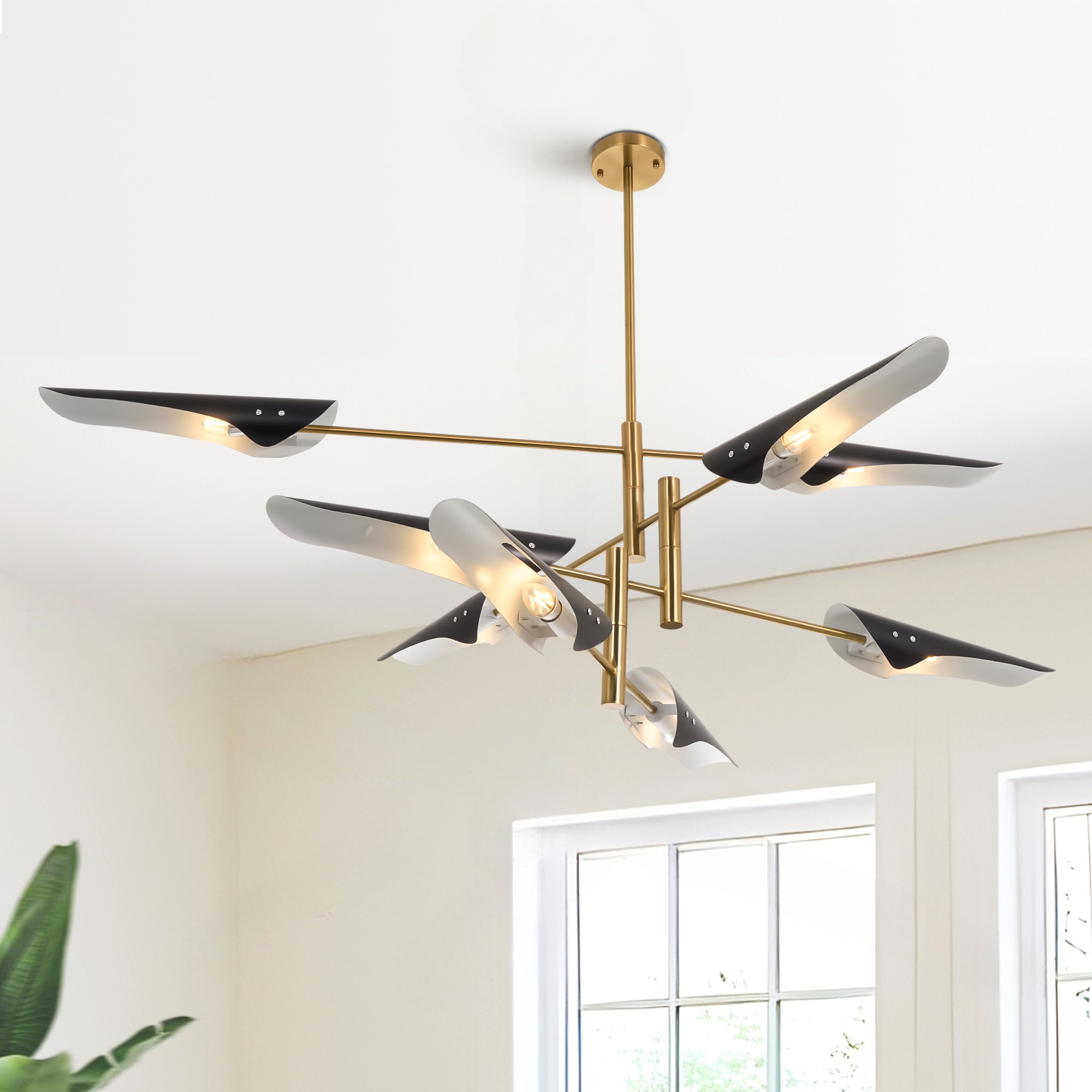 EFPERFECT DS-LB05 8 Heads Industrial Nordic Metal Ceiling Light Chandelier Modern Living Room Lamp