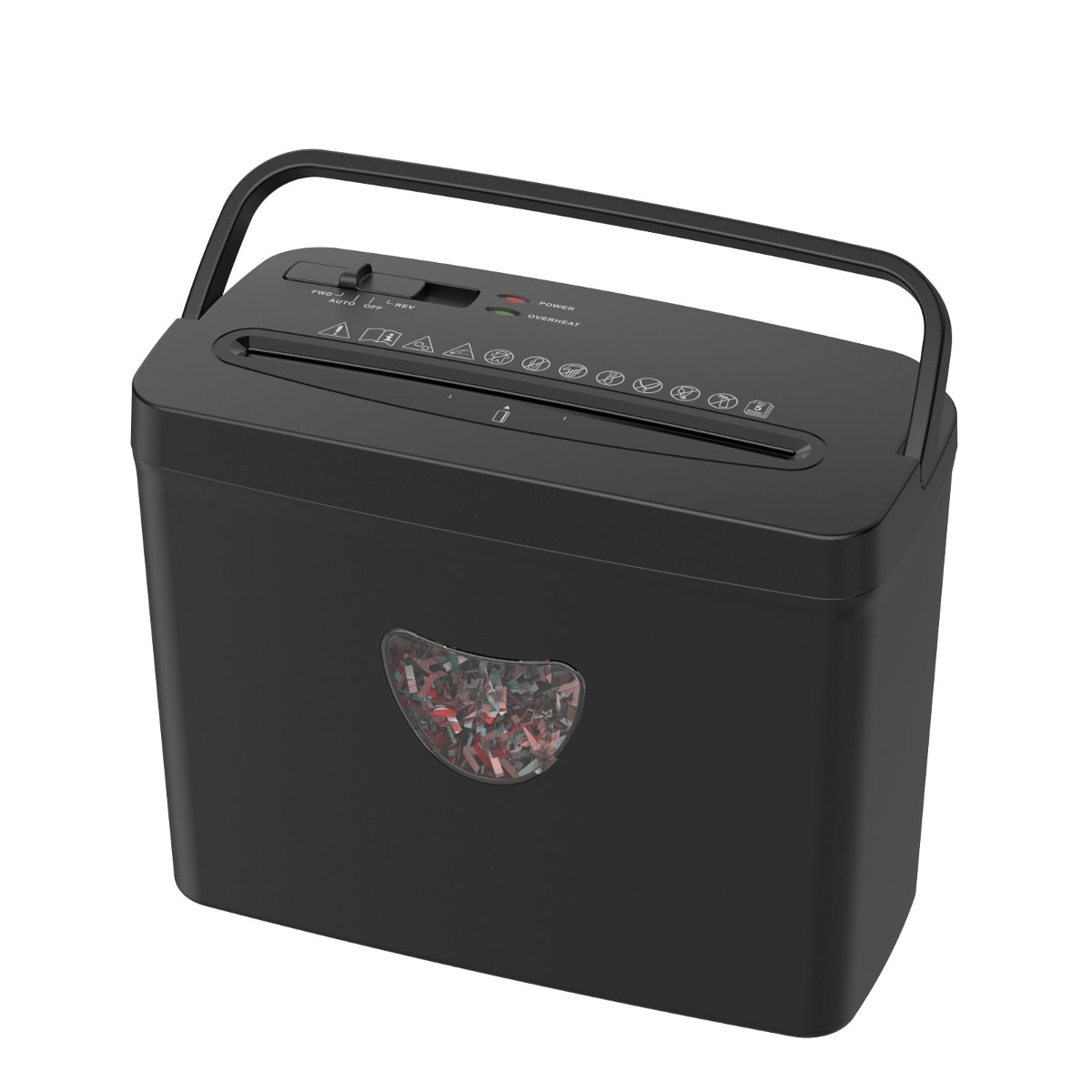Loheer 5-Sheet Crosscut Paper Shredder P-4 Security 2.38-Gallon Bin