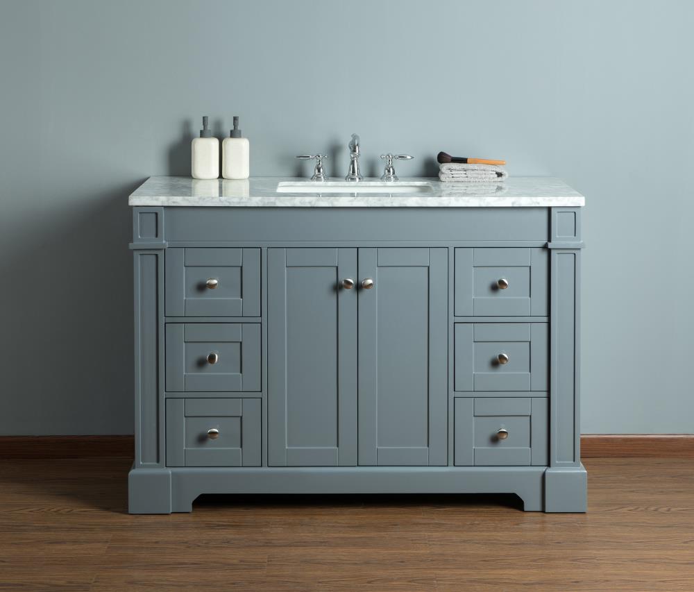 Stufurhome 48-in Gray Undermount Single Sink Bathroom Vanity with ...