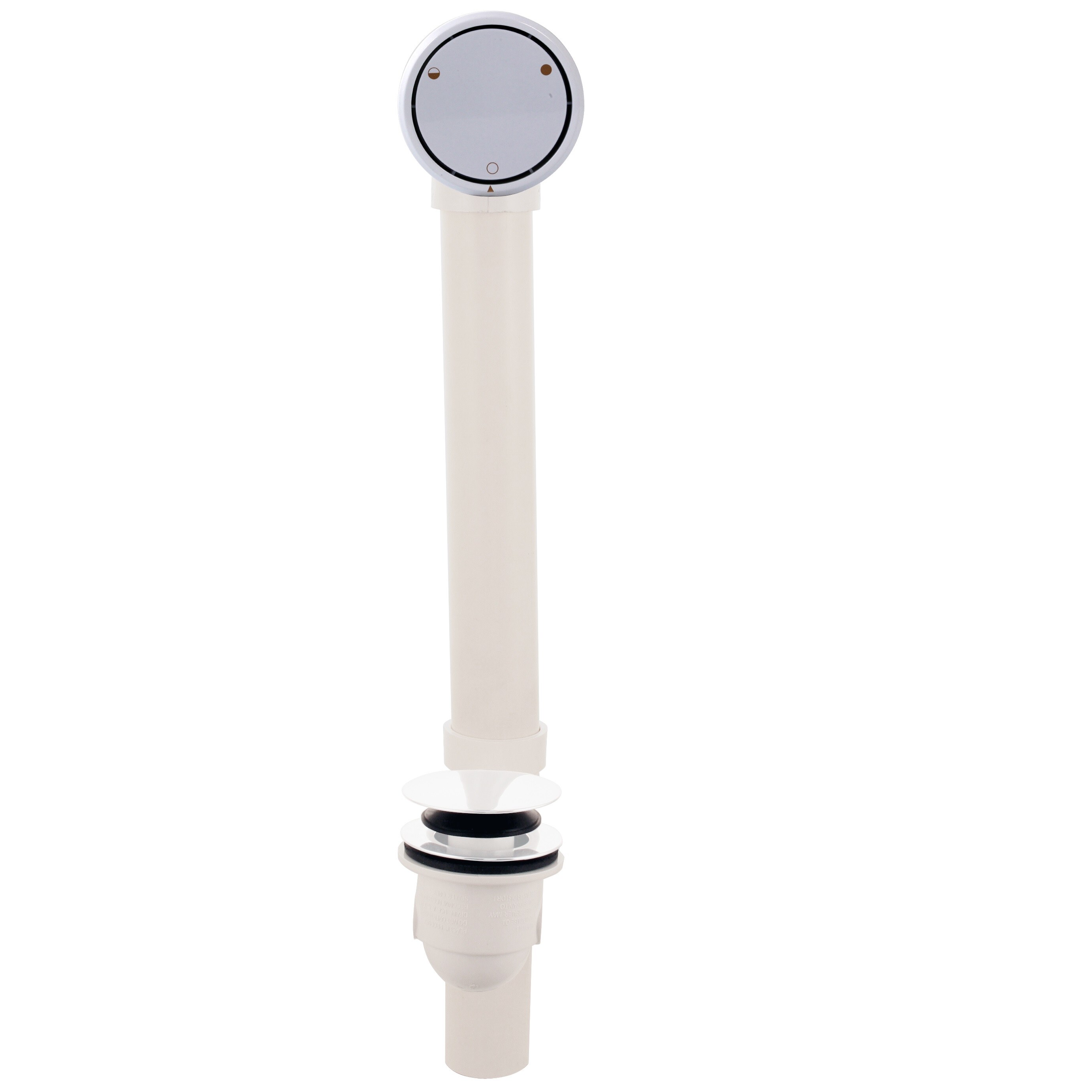 WESTBRASS D493244CHM-50 Bath Waste- Deep Soak-closing Overflow, 1-1/2 In. Sch. 40 PVC In Powder Coat White D493244chm-50