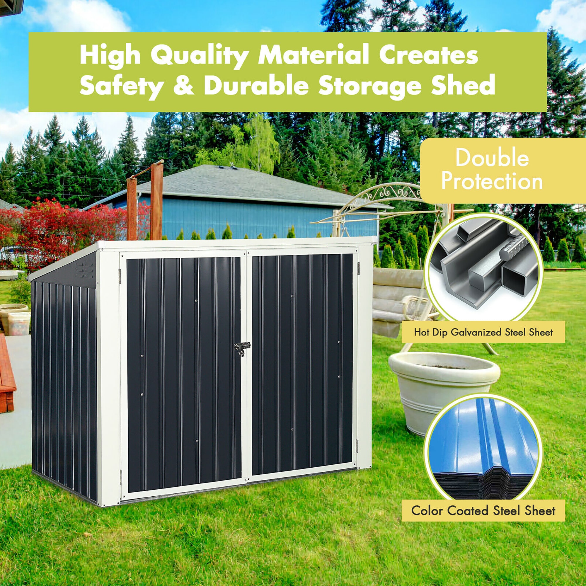 Costway GT3420+ Metal-Storage-Buildings-Sheds - View #11