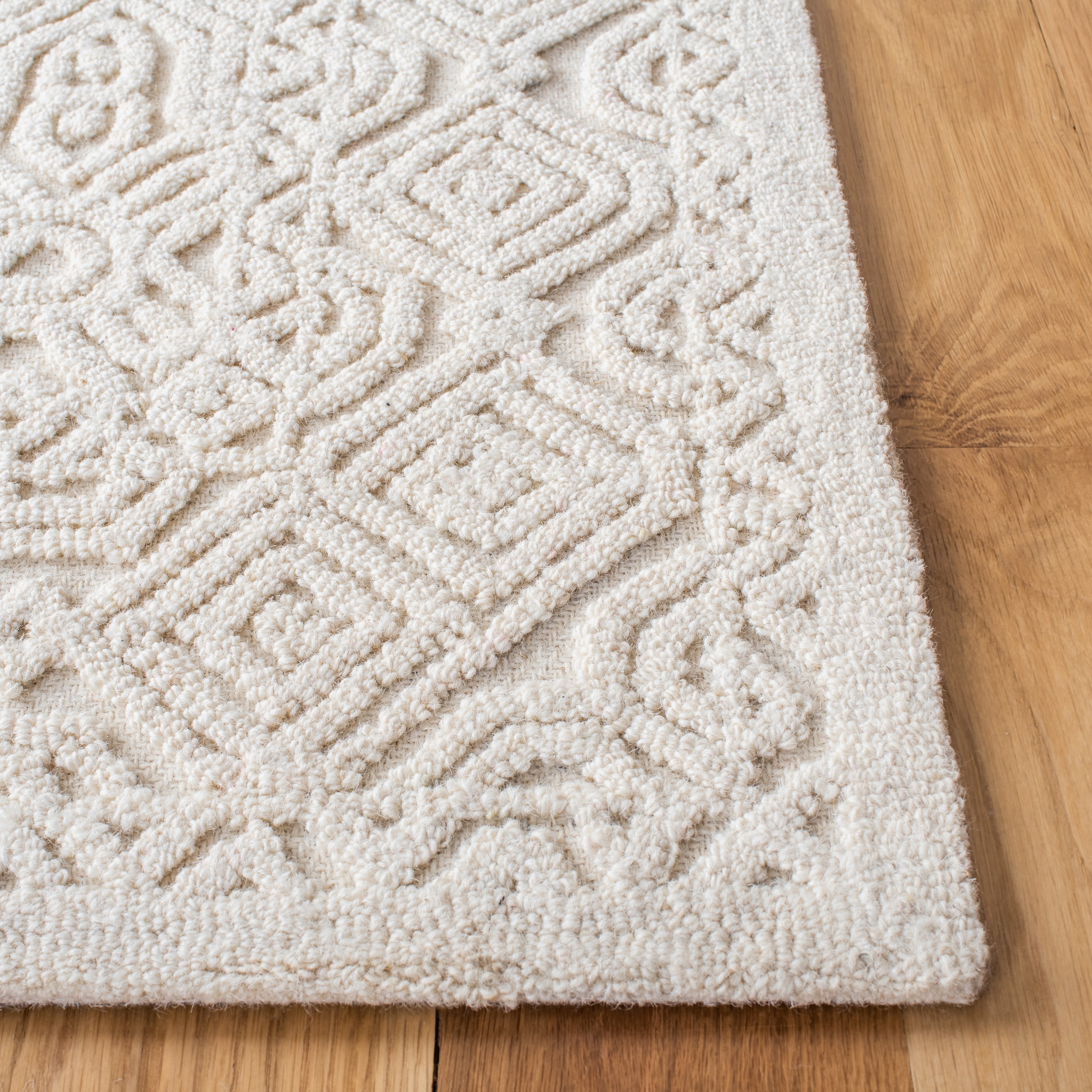 Safavieh Textural Audeline 8 X 10 (ft) Wool Ivory Indoor Geometric ...