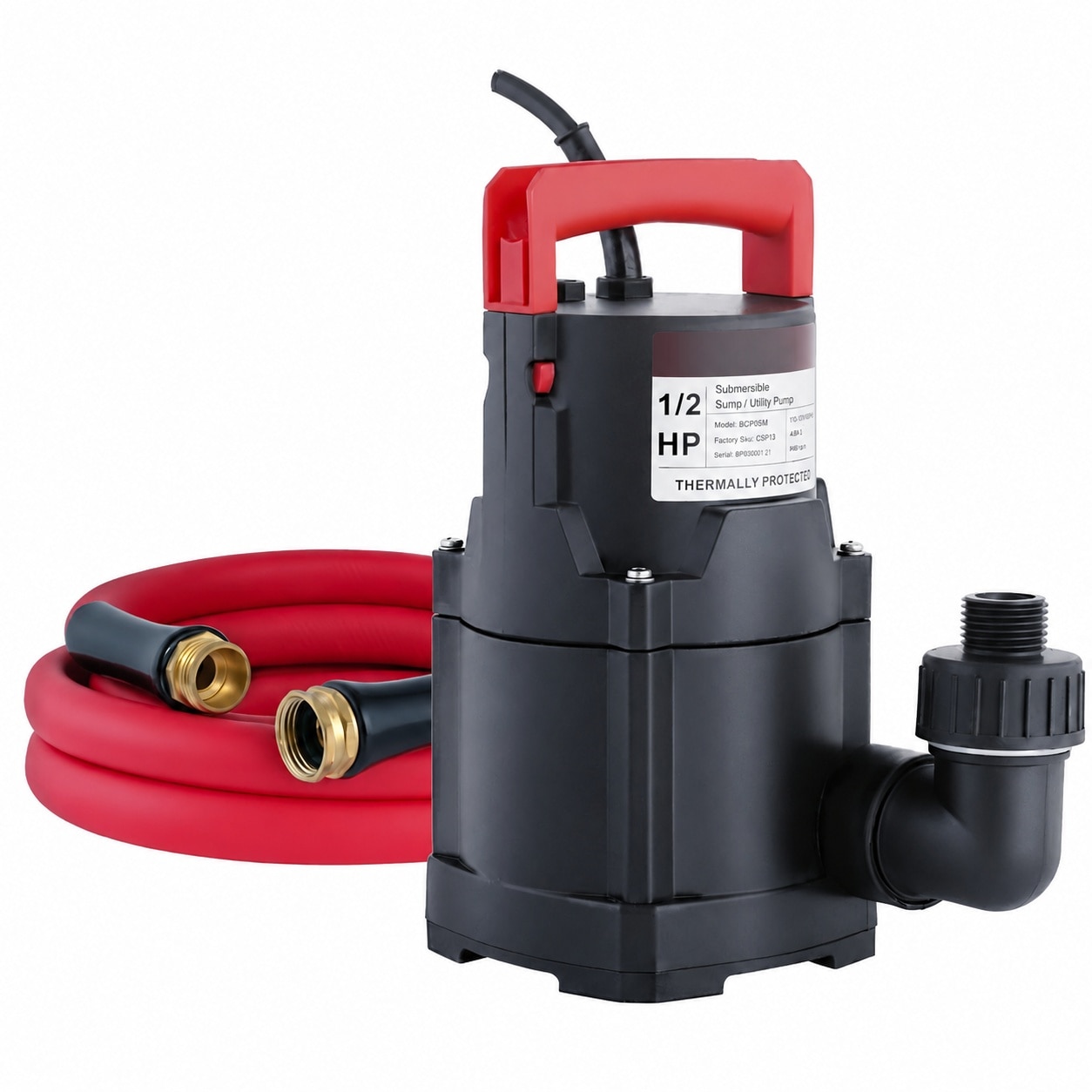 Etokfoks  1 2 Horsepower 1190 GPH High Speed Submersible Pool Pump with 25ft Cord and 10ft Hose for Water Removal