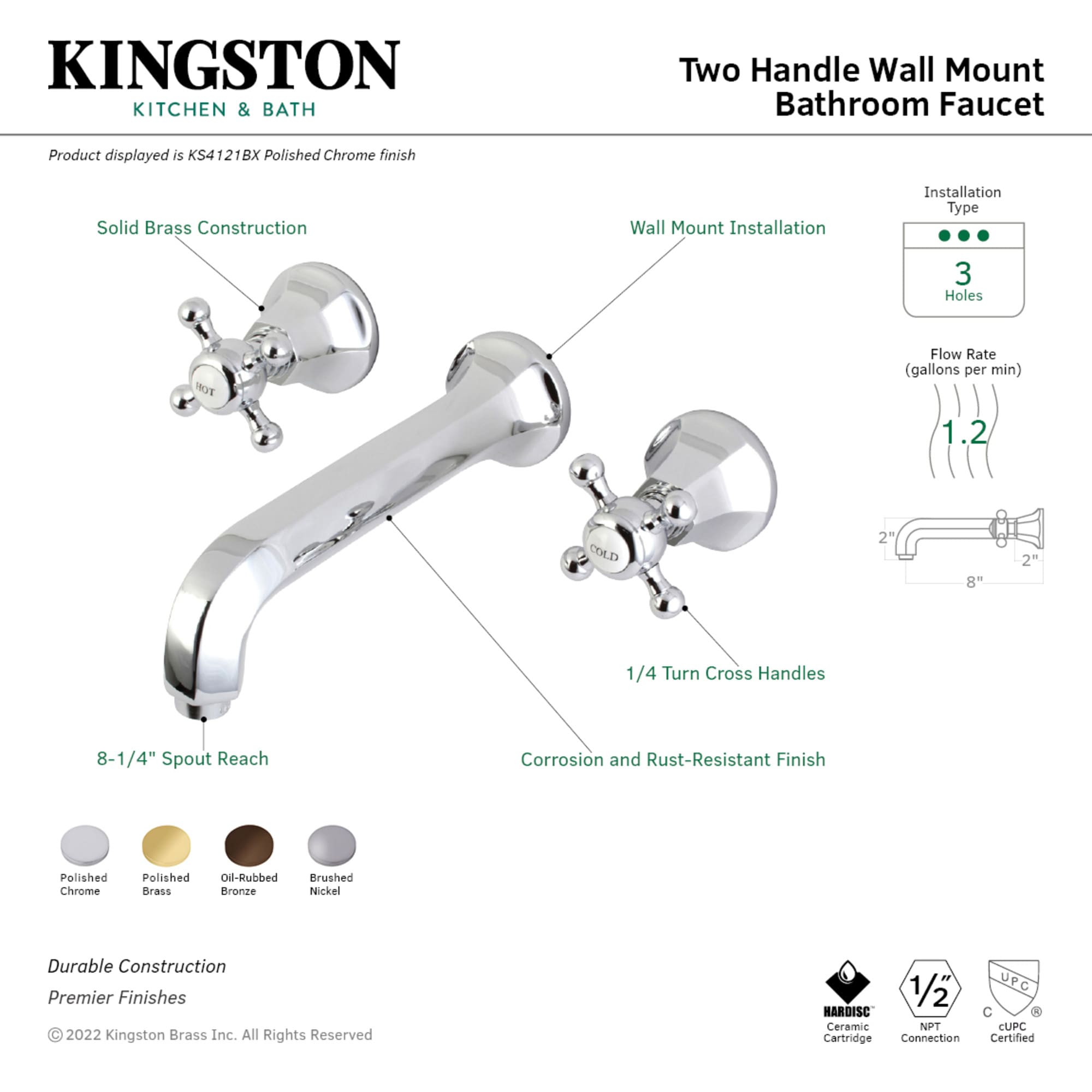 Kingston Brass WLKS4122BX Lavatory-Faucets - View #3
