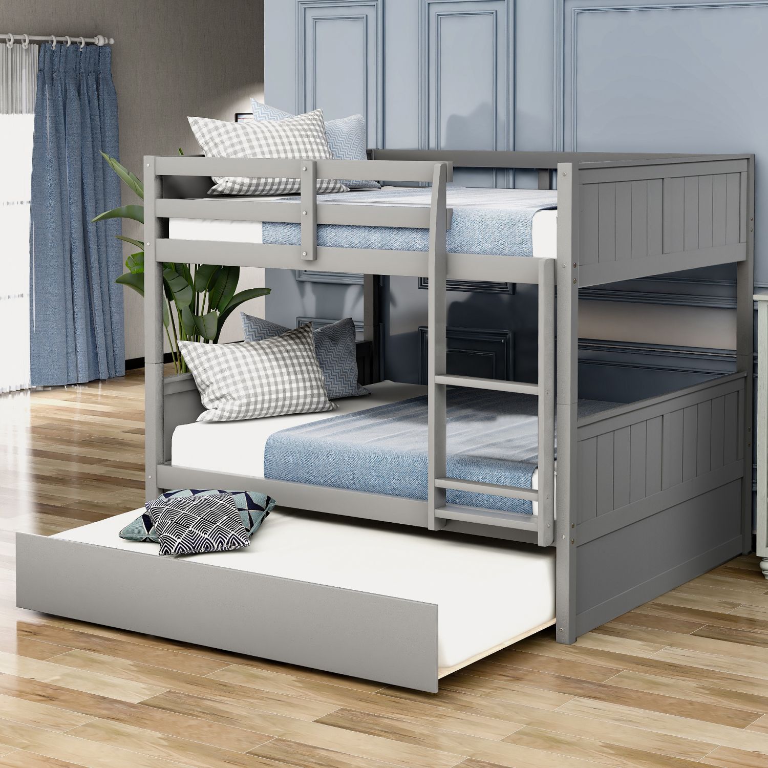 JASMODER LT000250AAE Gray Full Composite Platform Bed