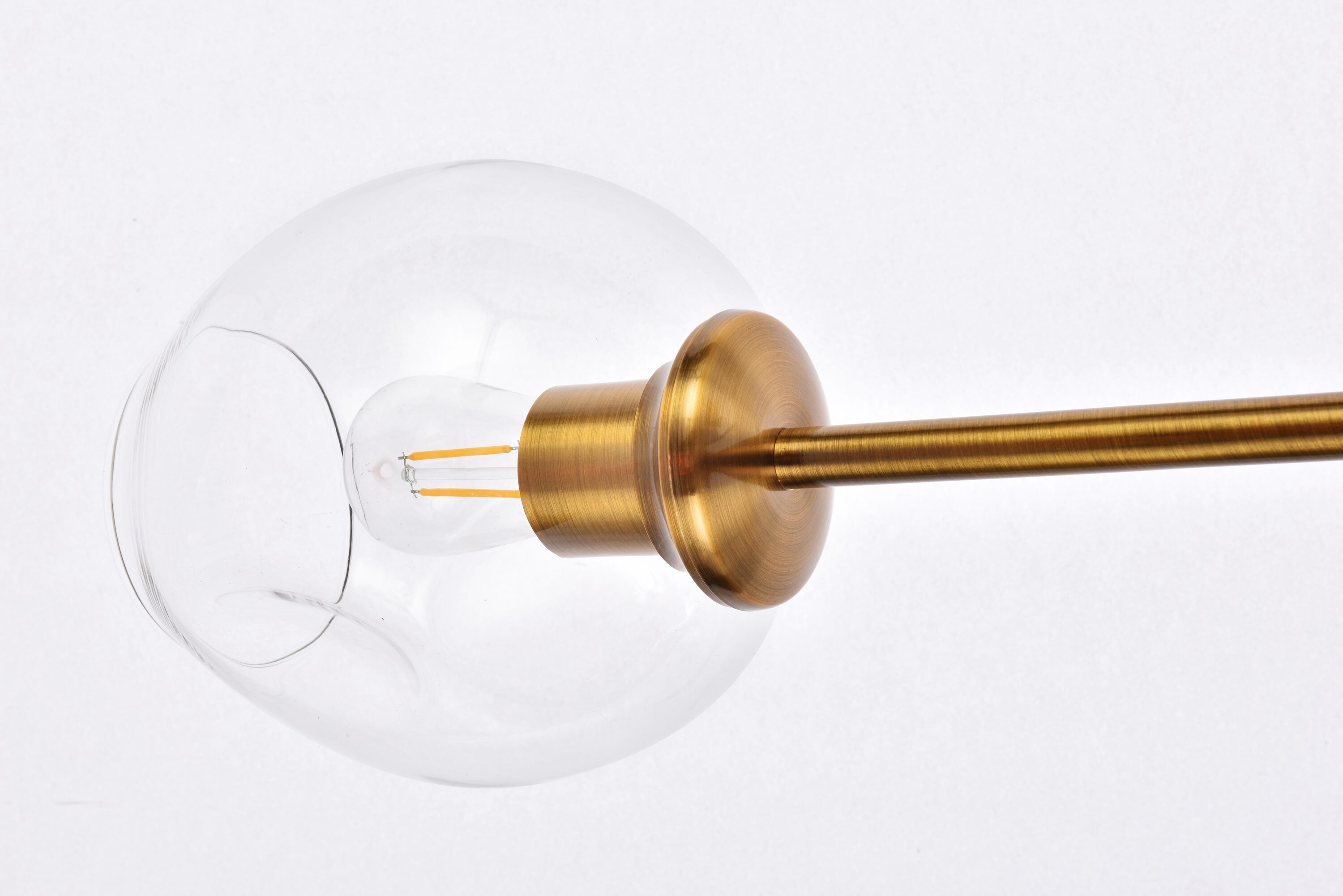 Cavoli Brass and Clear Glass 5-Light Chandelier