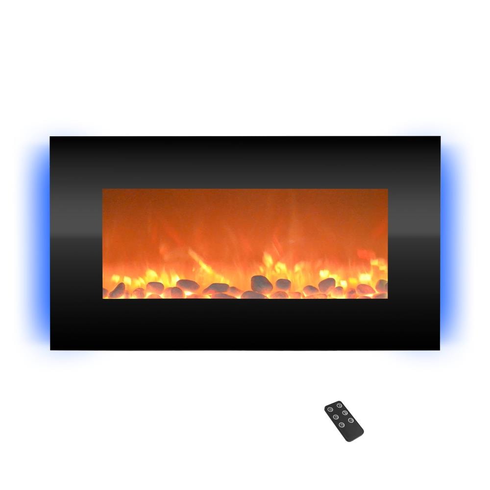 Hastings Home 431647TPF 30.5-Inches W Black Wall mount LED Wall-mount Electric Fireplace with Remote Control Included