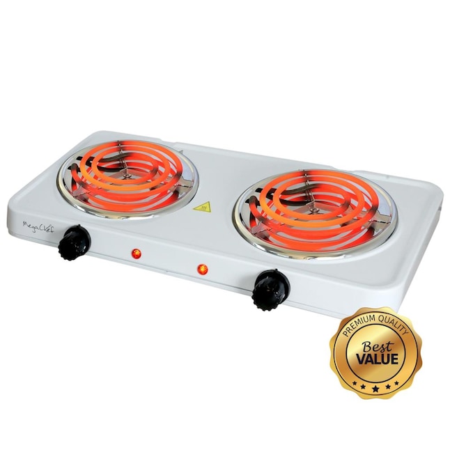MegaChef 11-in 2 Burners Coil White Electric Cooktop in the