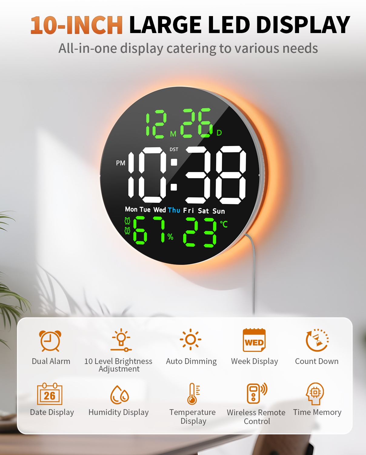 Unique Bargains S26030301UX0517 Indoor-Outdoor-Clocks - View #2