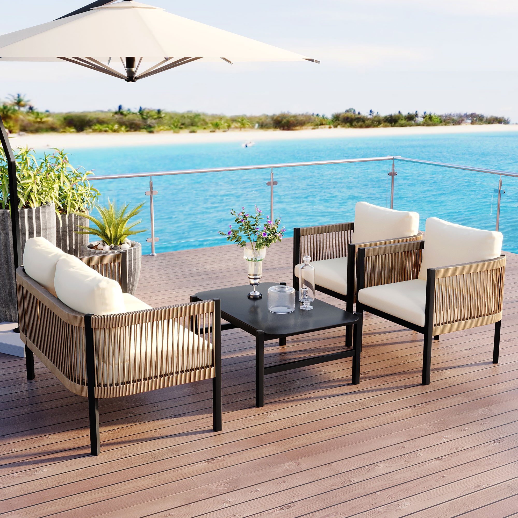 SINOFURN SYA330126BG Patio-Conversation-Sets - View #2