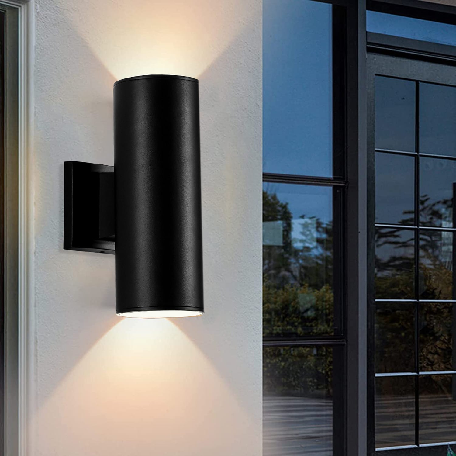 Cedar Hill 11-in Matte Black Integrated Wall Light in the Outdoor Wall Lights department at Lowes.com