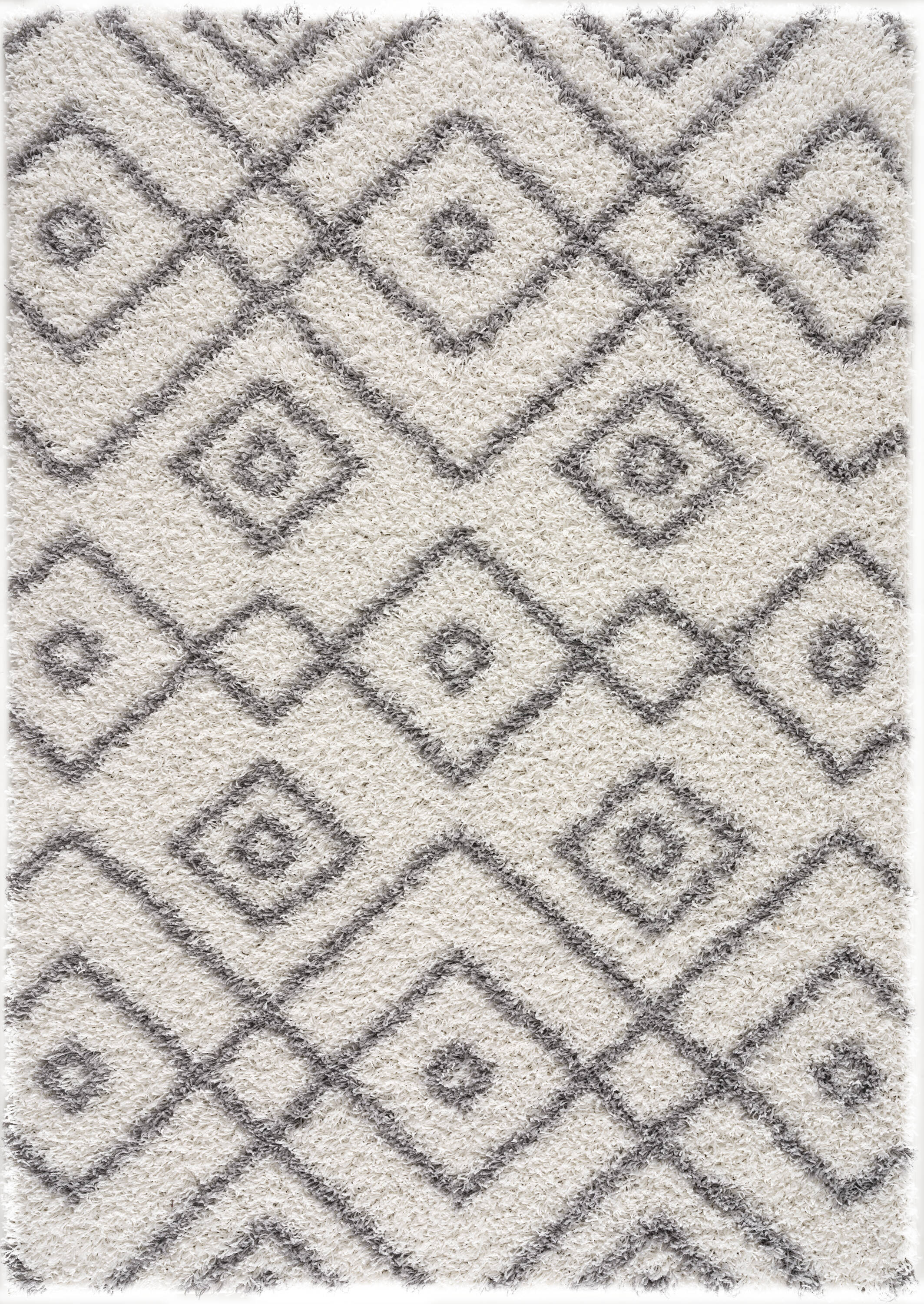 LBaiet BW791W57 Barrow 5 x 7 (ft) Loomed Polypropylene White Rectangular Indoor Geometric Area rug