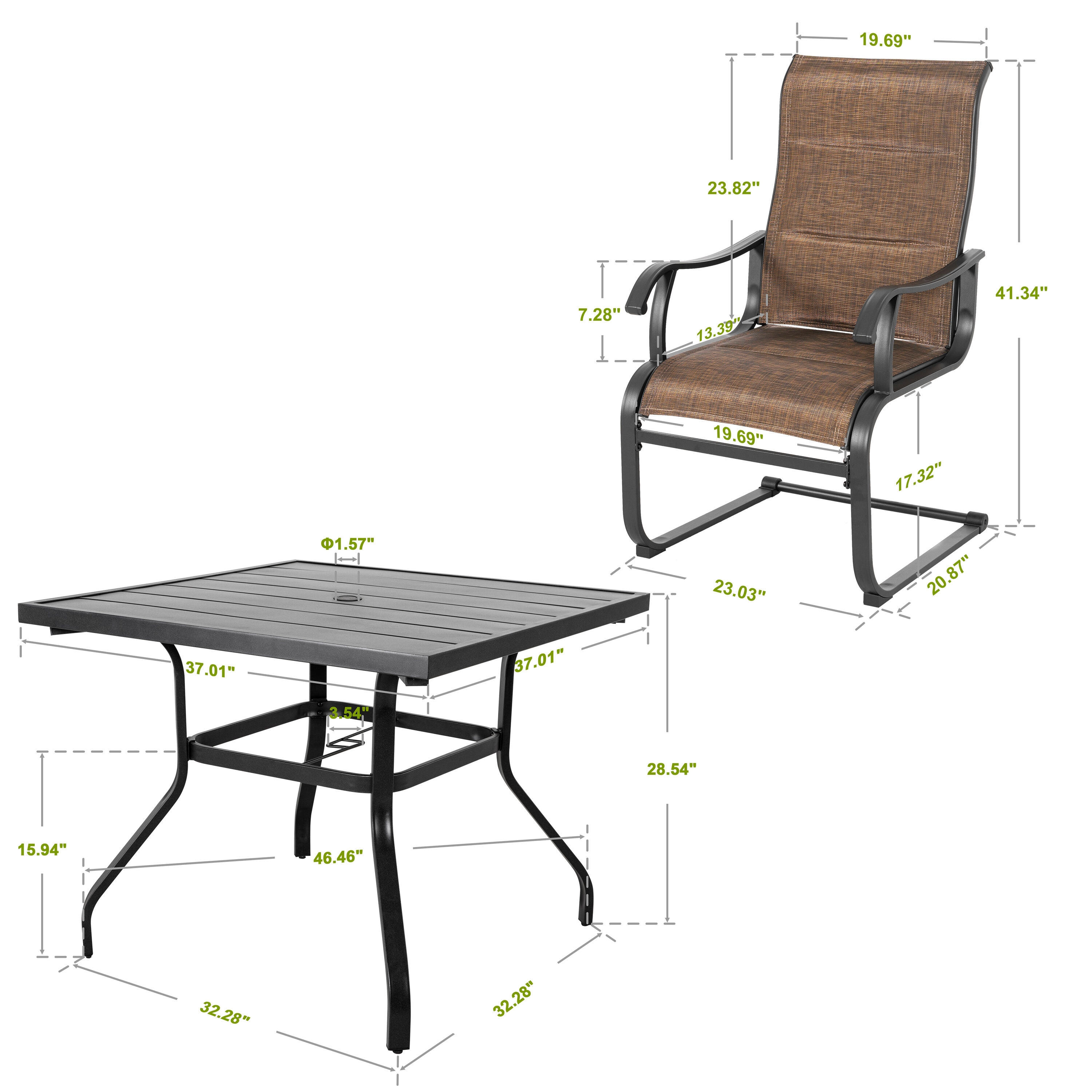 Nuu Garden SD006BN-T2BK Patio-Dining-Sets - View #7