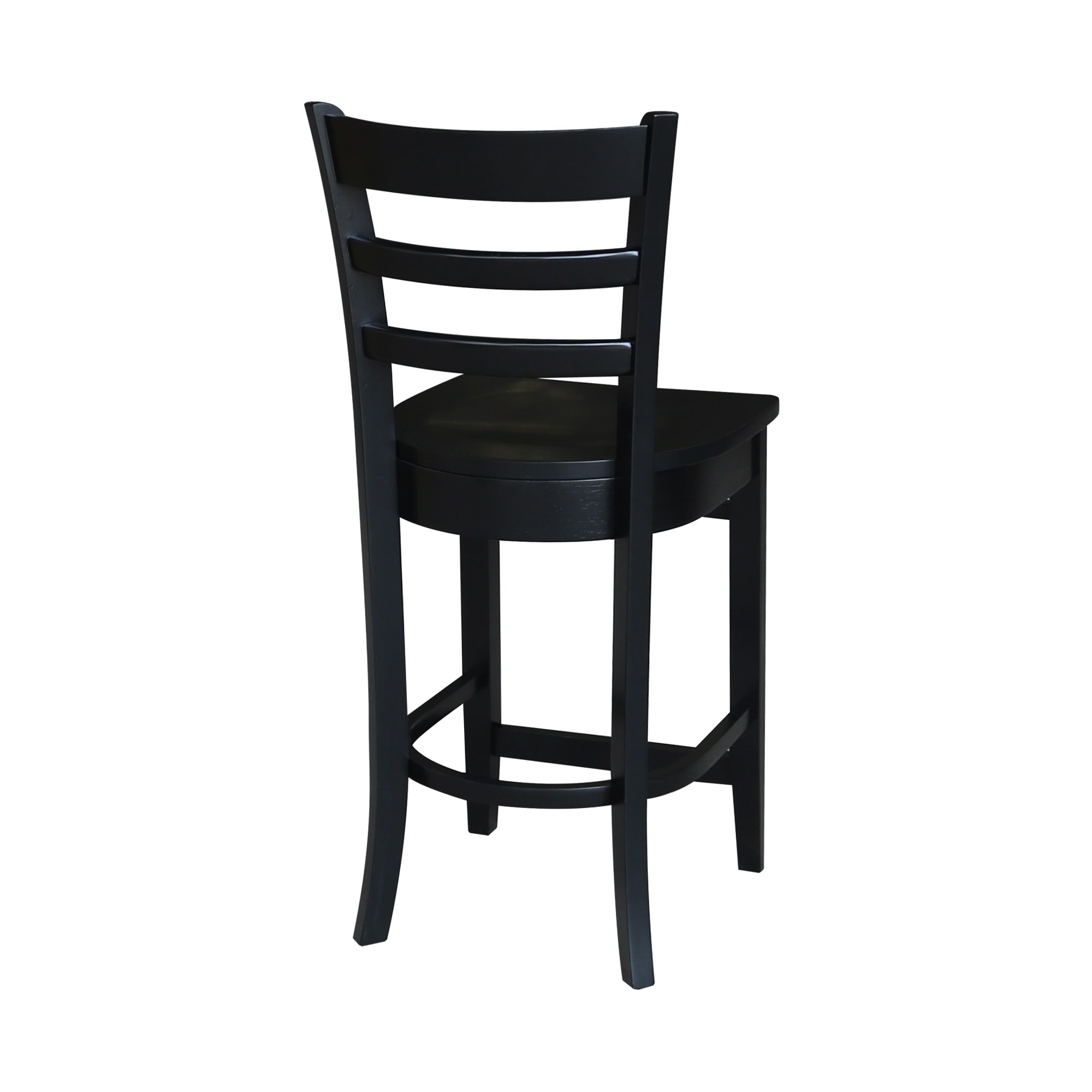 Emily Black Solid Wood Counter Height Barstool
