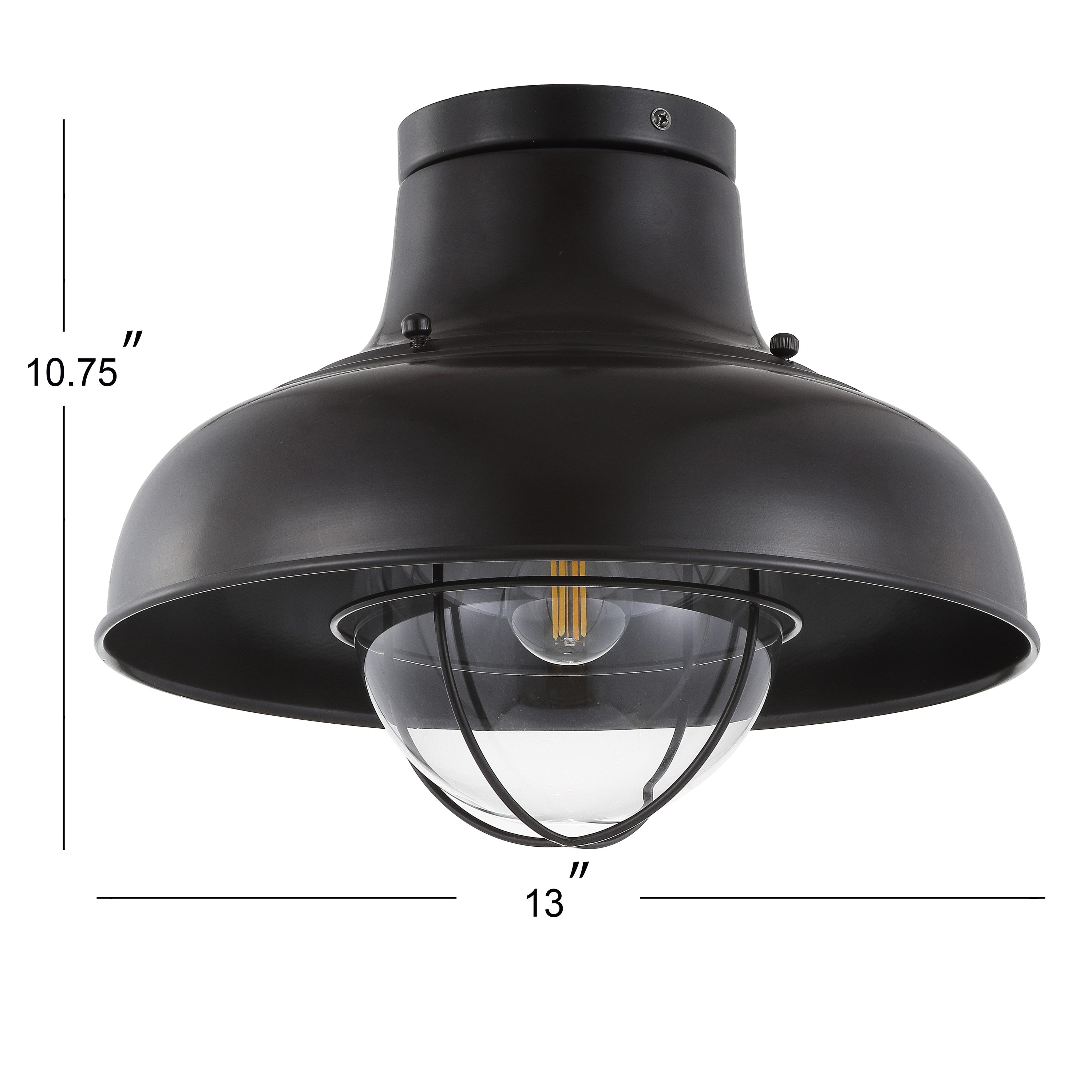 Cameron 13" Rustic Bronze Clear Glass LED Semi-Flush Mount