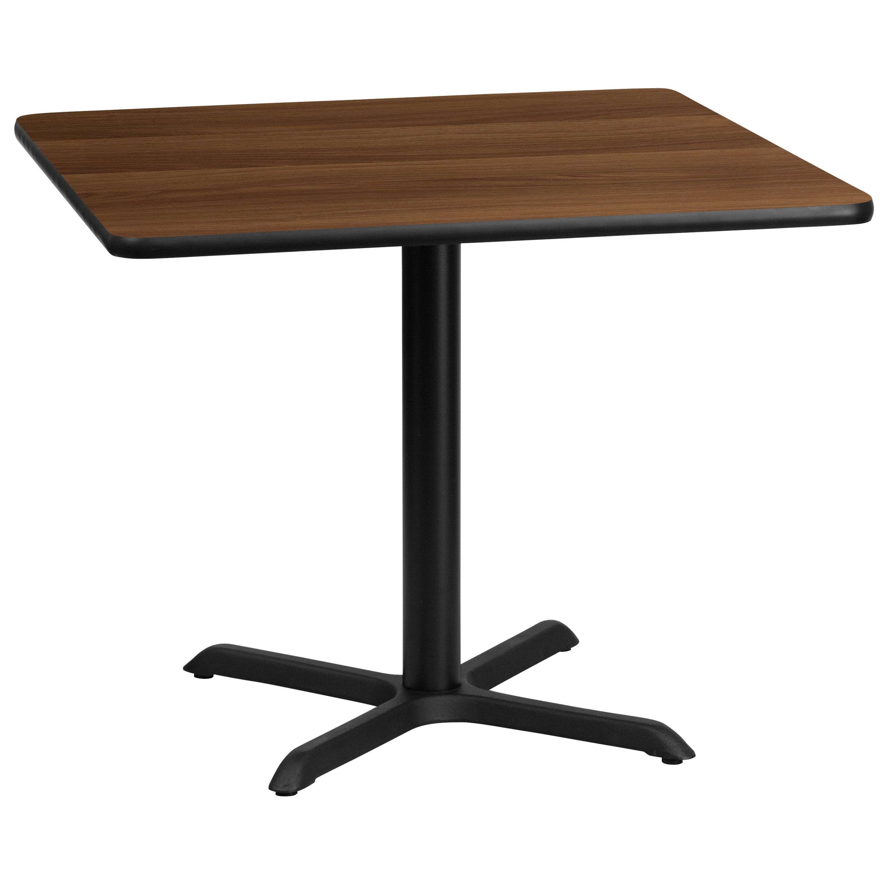 Flash Furniture 889142008071 Walnut Contemporary/Modern Dining Table, Wood veneer with Black Metal 36-Inches L x 31.13-Inches H