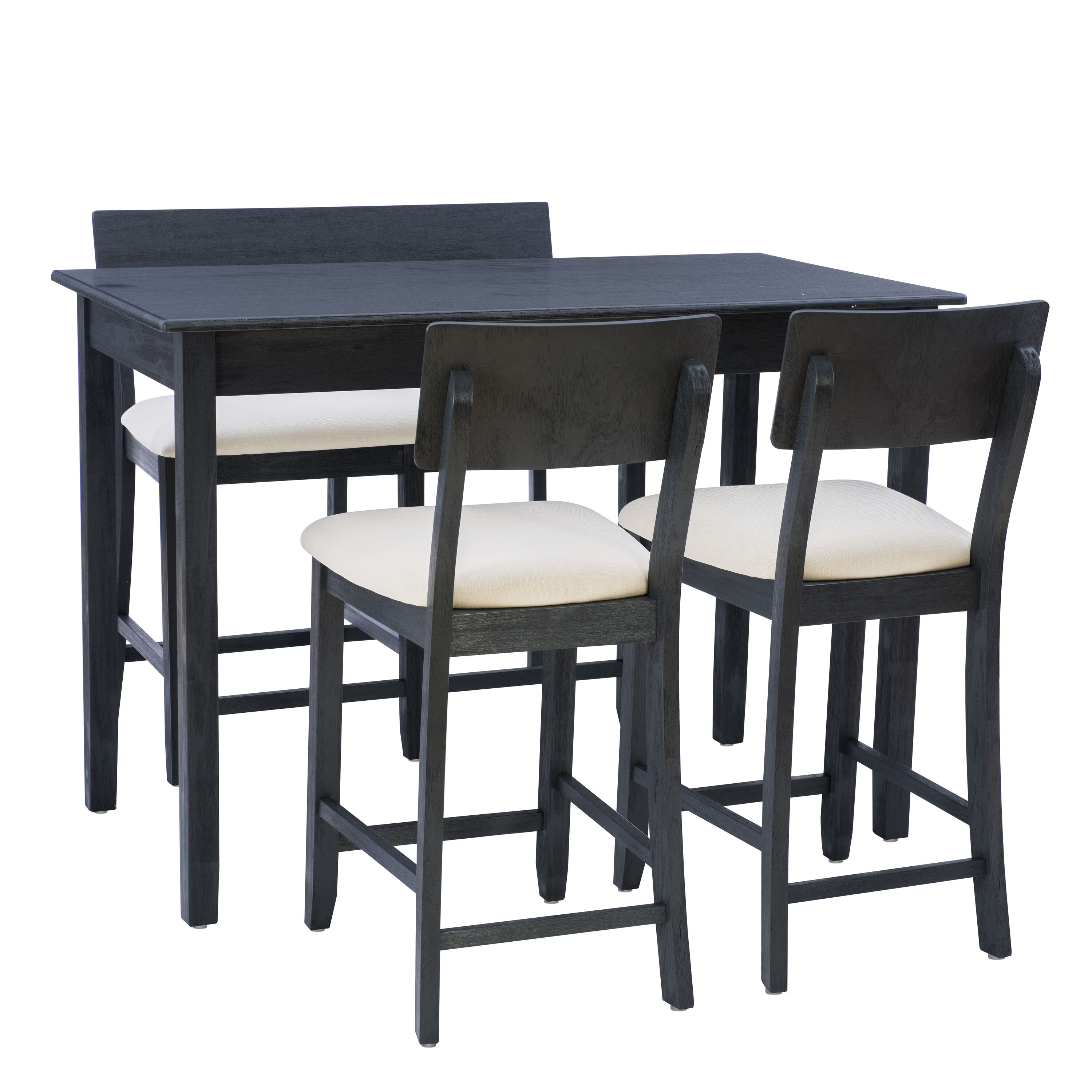 Linon LOWES2043 Dark Charcoal Contemporary/Modern Dining Room Set with Rectangular Table ( Seats 4 )