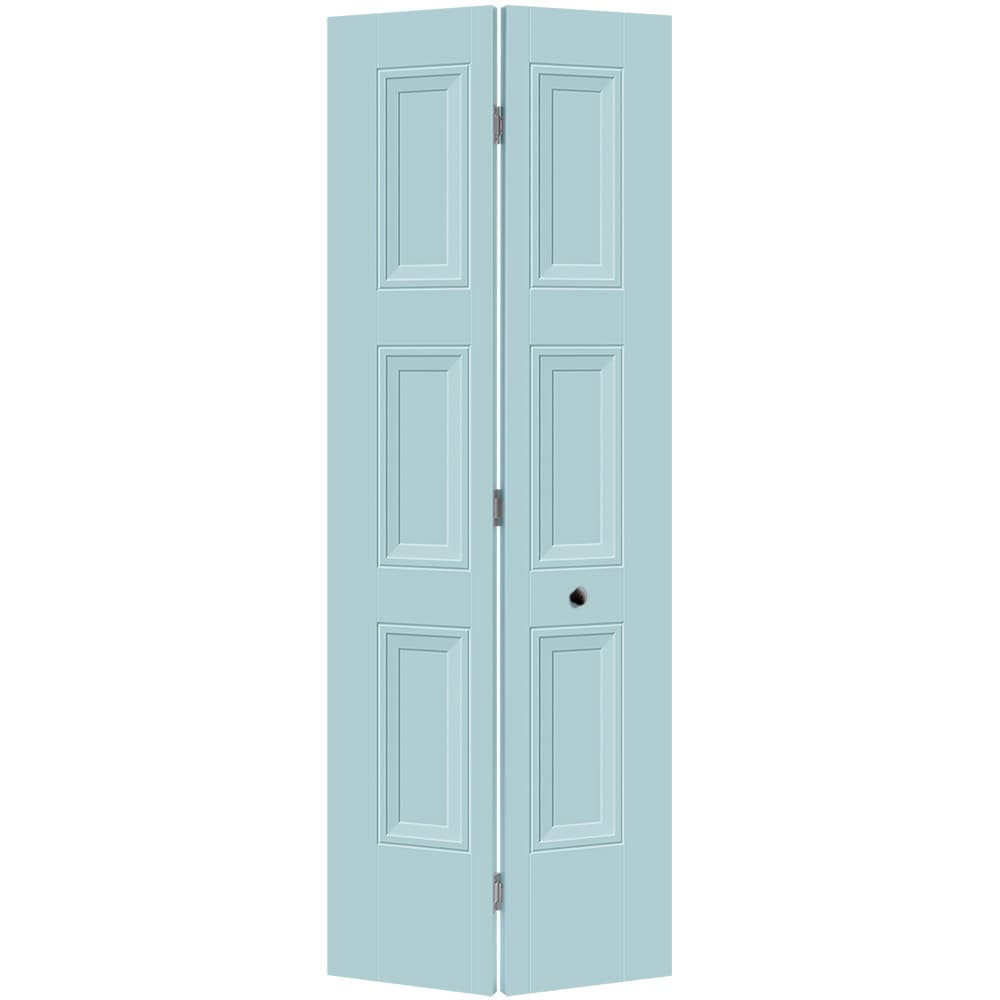 Masonite 1573070 Livingston 30-in x 80-in Sea Mist 3-panel Smooth Hollow core Prefinished Molded composite Closet Bifold Door ( Hardware Included )