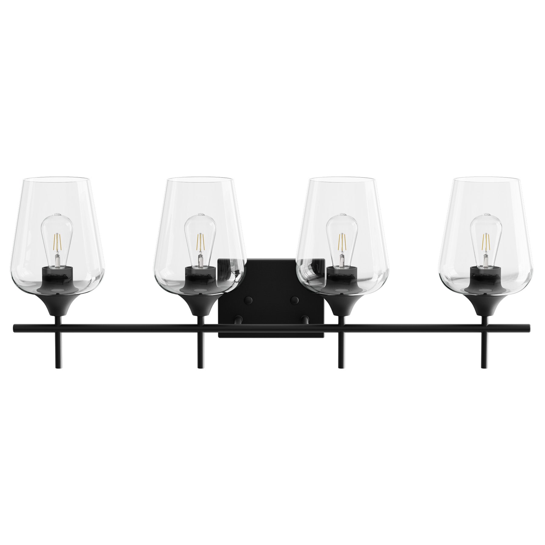 CO-Z HCF-2804-00 7.2-in 4 -Light Matte Black Modern/contemporary Vanity light