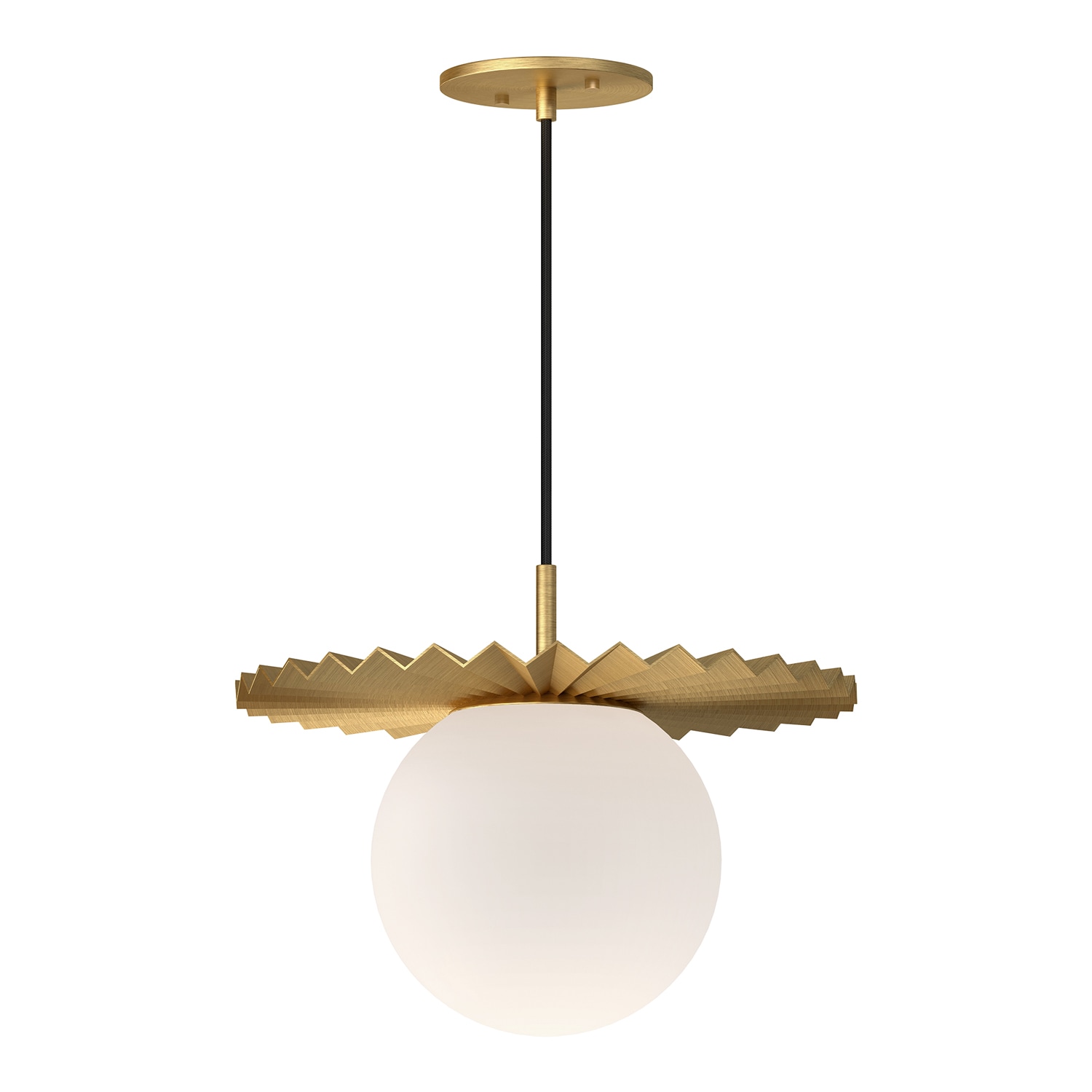 Brushed Gold and Opal Matte Glass Pendant Light