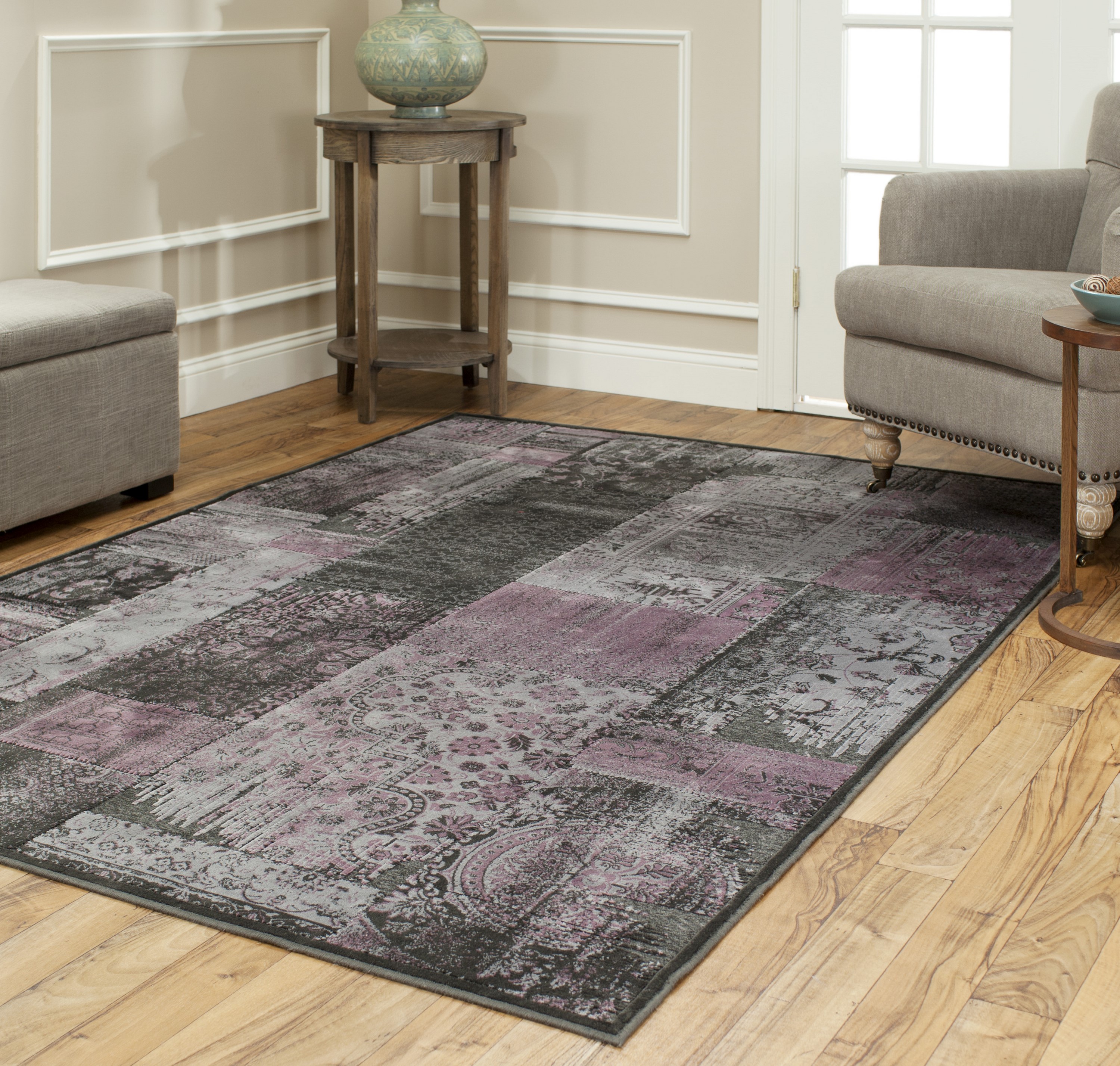 Safavieh PAR100-330-8 Paradise Kerrie 8 x 11 (ft) Loomed Synthetic Charcoal/Multi Rectangular Indoor Abstract Area rug