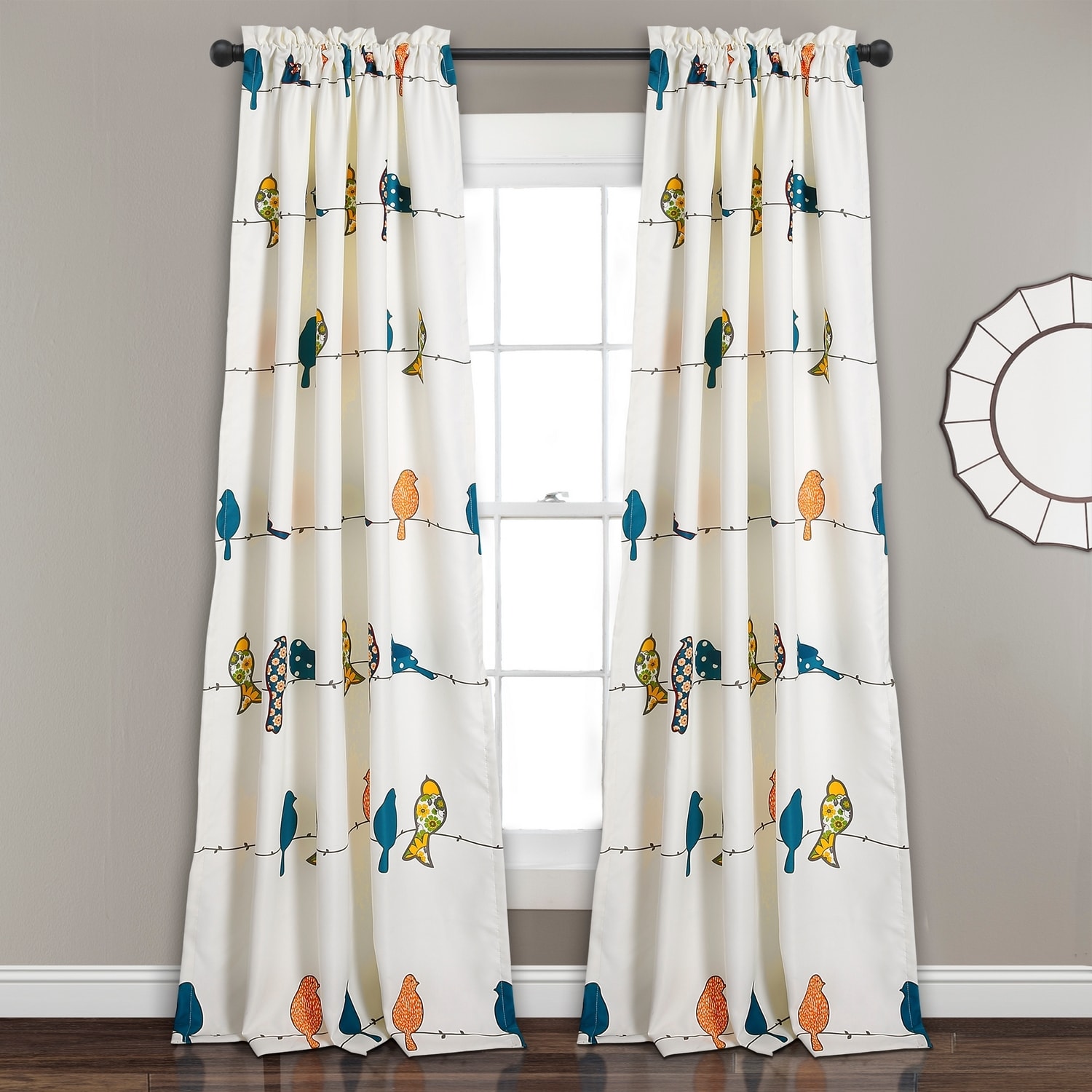 Lush Decor 16T001674 84-in Multi Light filtering Rod pocket Curtain panel pair