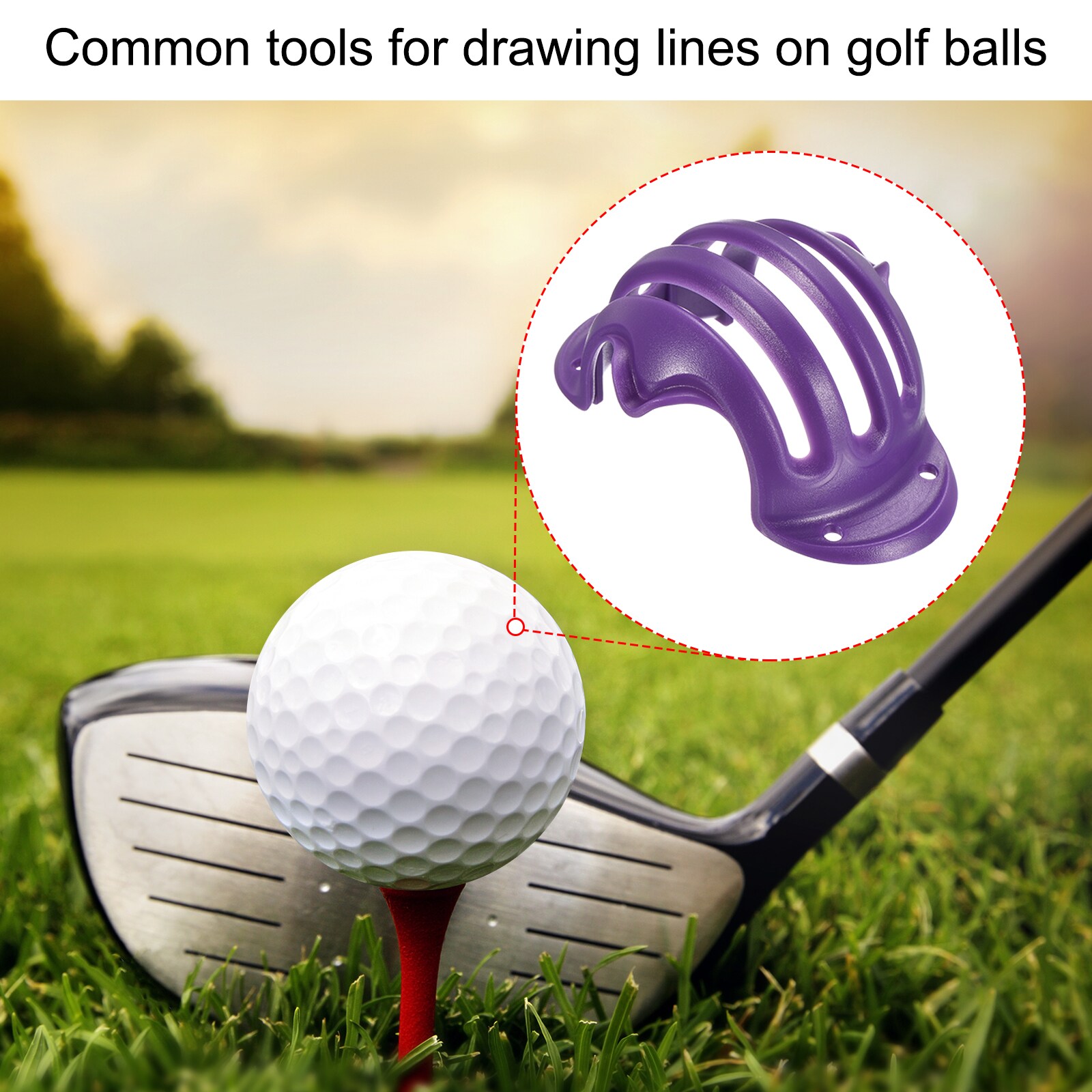 PATIKIL Golf Ball Liner 2pcs Line Marking Drawing Stencils Marker ...