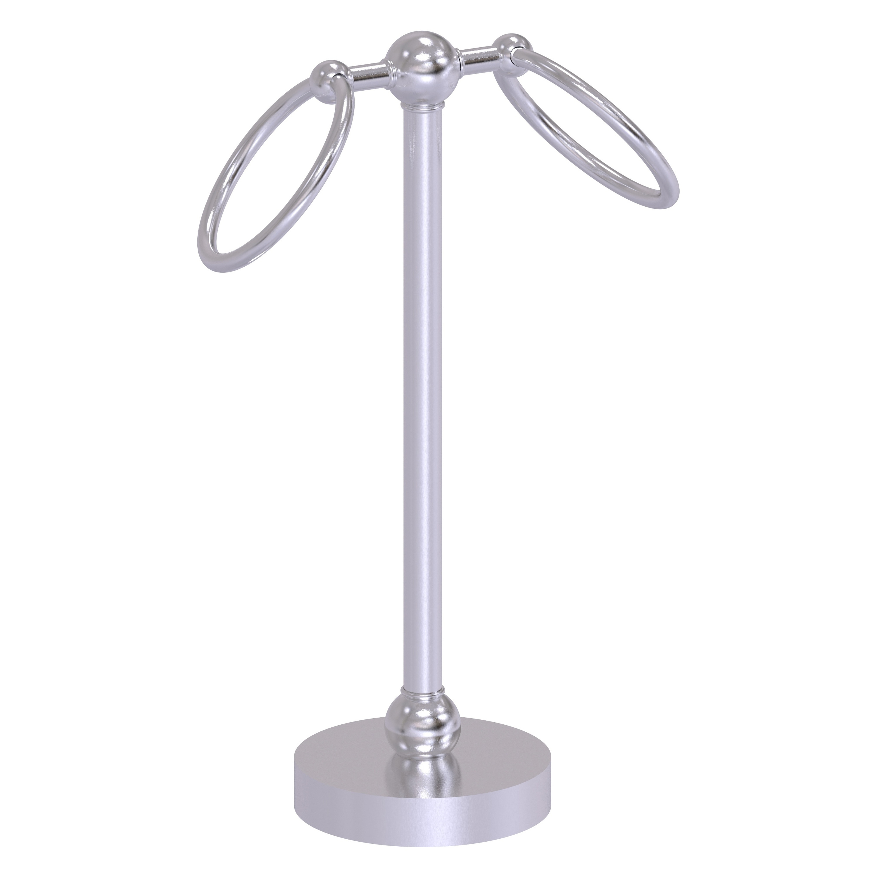 Allied Brass GL-53-SCH Satin Chrome Freestanding countertop Double Towel Ring
