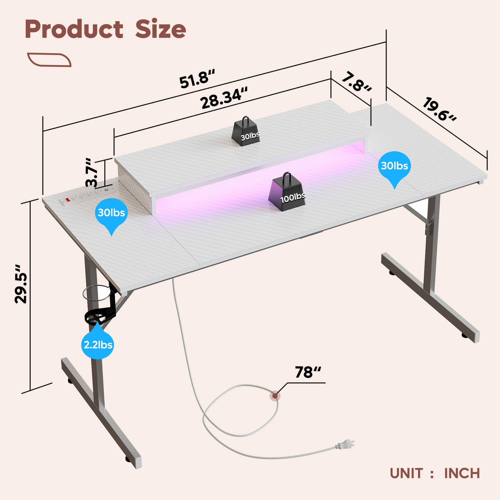 Bestier LOW-H103913SUS-WDCF desks - View #3