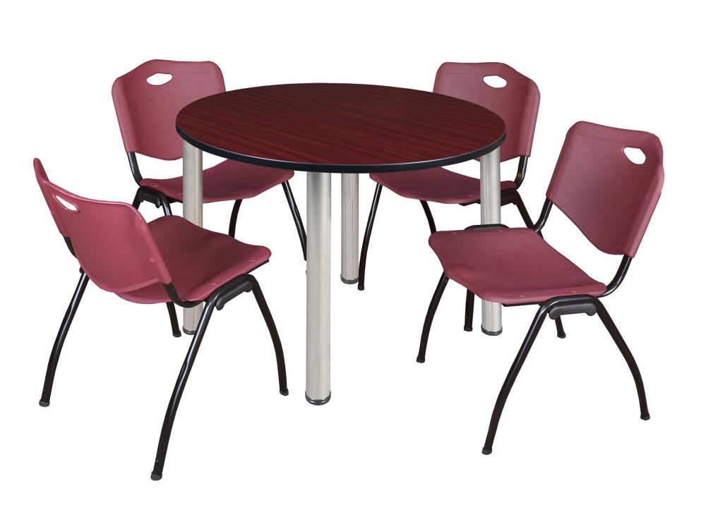 Regency TB48RNDMHBPCM47BY Breakroom Brown 4-Person Training Table (48-in W x 29-in H)