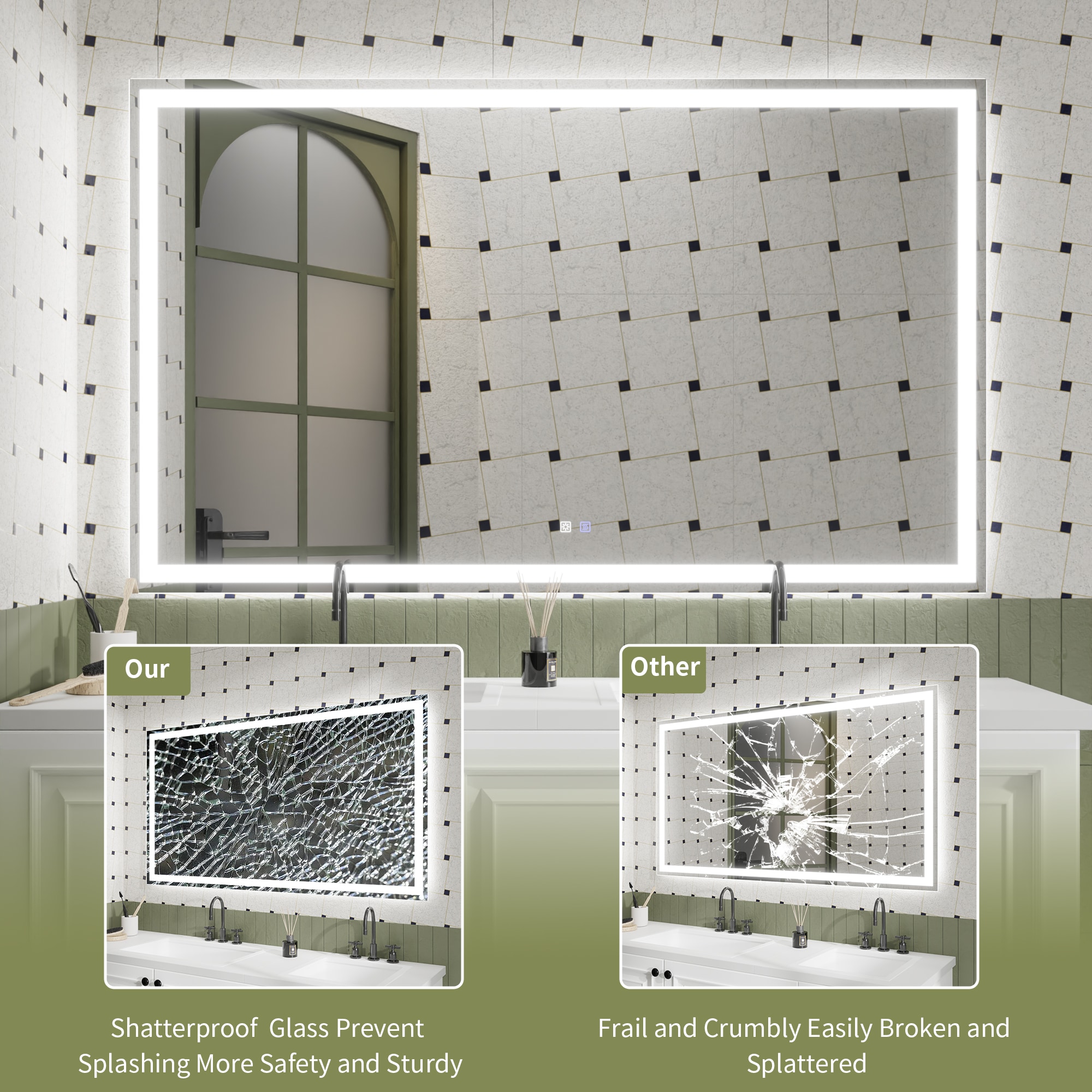 ExBrite LSBM6028FL Framed-Bath-Mirrors - View #10