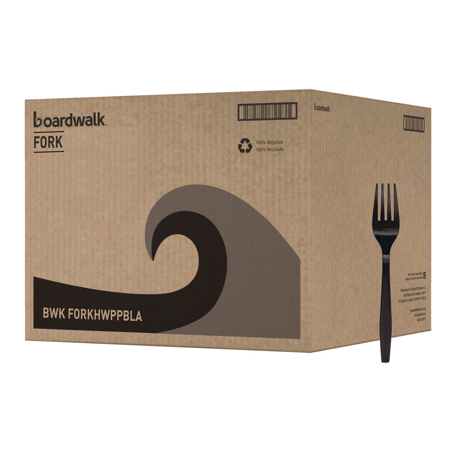 Boardwalk Heavyweight Polypropylene Cutlery Fork Plastic Black 1000/Carton #BWKFORKHWPPBLA