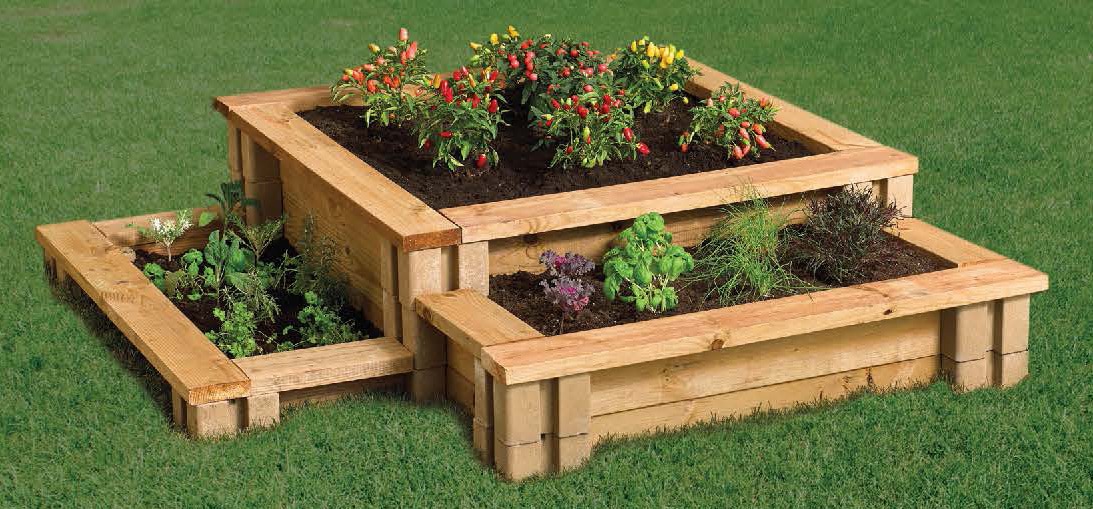 Image of Wooden Raised Garden Box lowes
