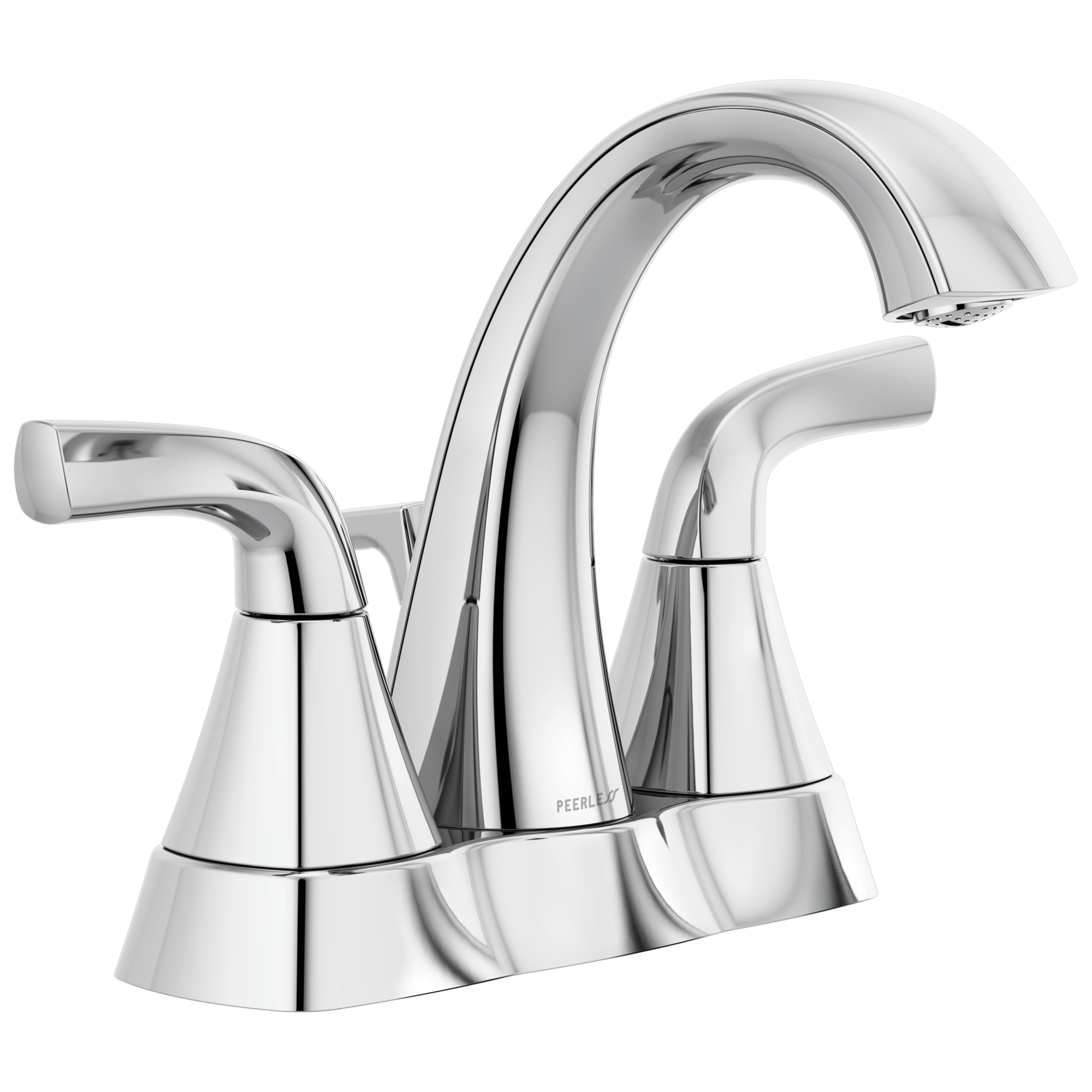 Peerless P2635LF Parkwood Chrome 4-in centerset 2-handle WaterSense Mid-arc Residential Handle Bathroom Sink Faucet with Drain