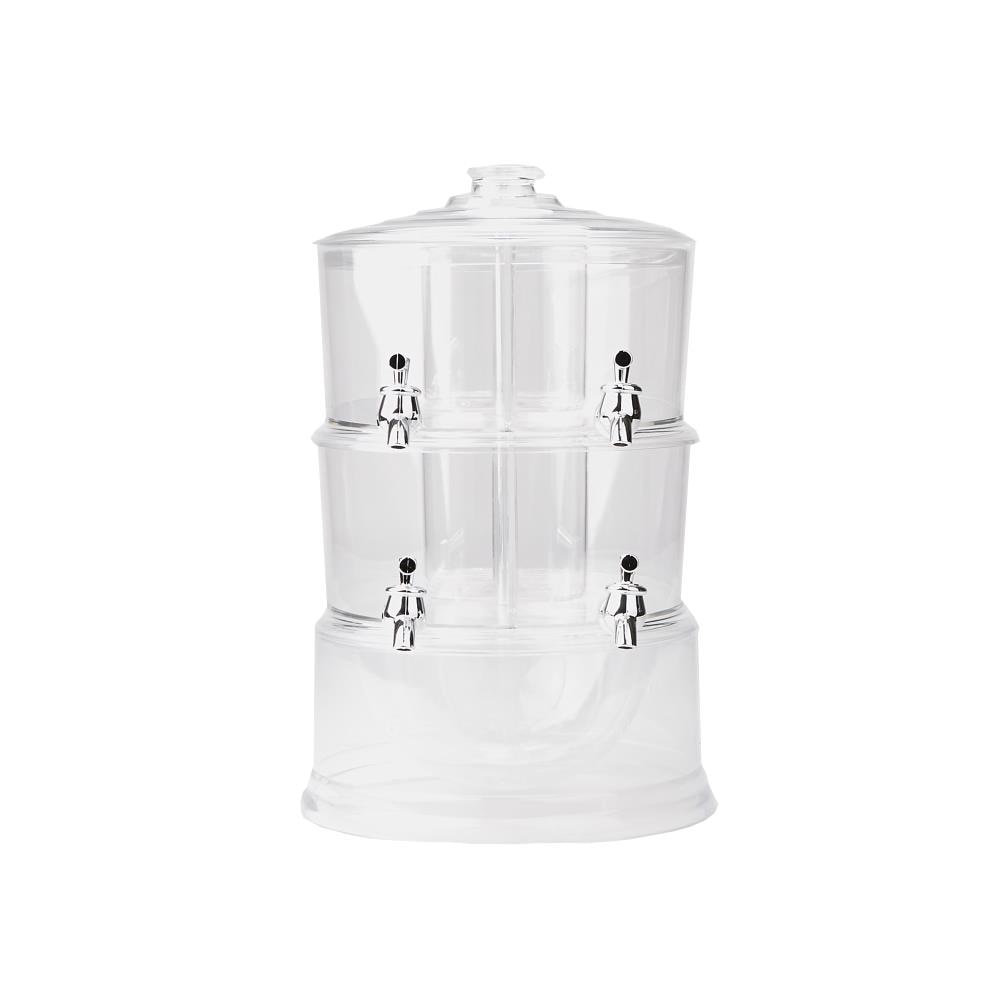 Plastic Drink Dispenser Water Container Cooling Large Beverage Dispenser with Tap, Size: 2.5 Large, White