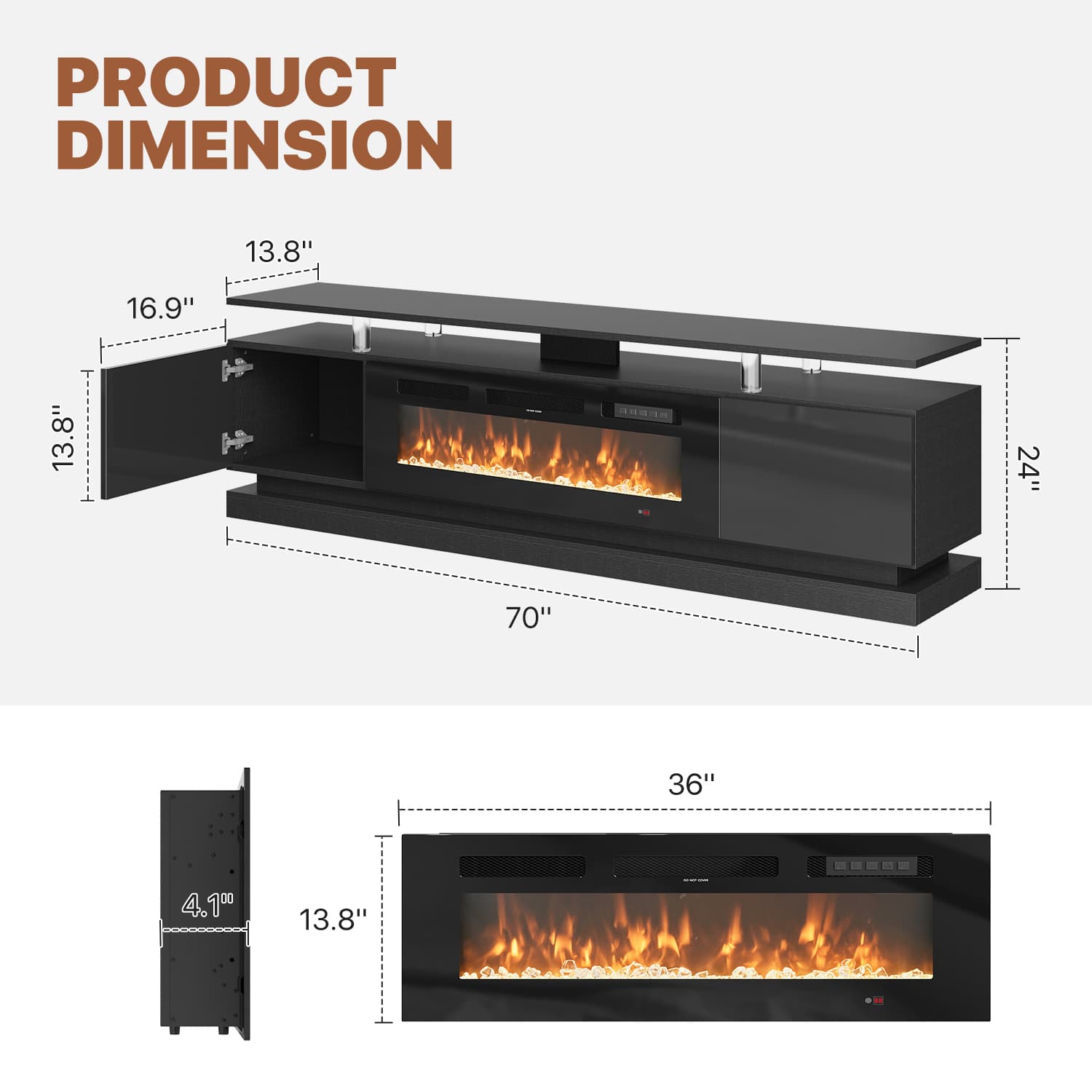 Sunmthink ST-426703BK Electric-Fireplaces - View #4
