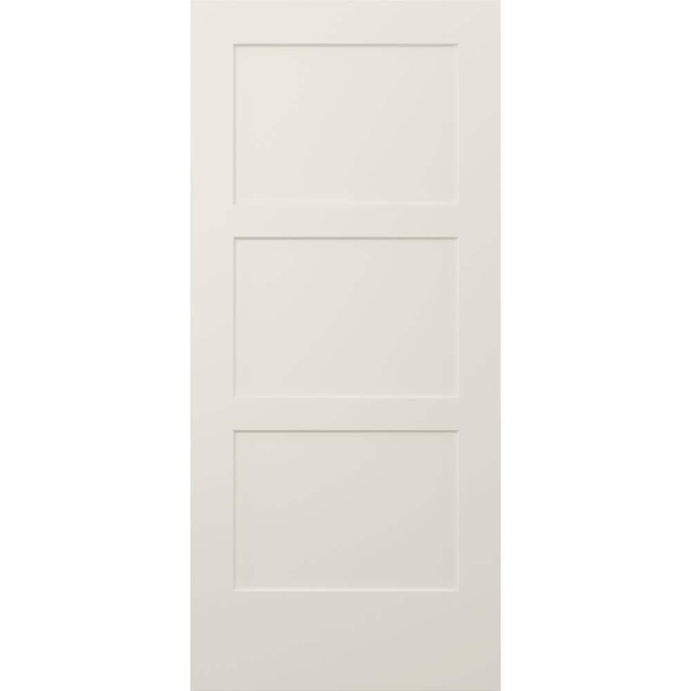JELD-WEN LOWOLJW235301057 Birkdale 36-in x 80-in Primed 3-panel square Smooth Hollow core Primed Molded composite Slab Door